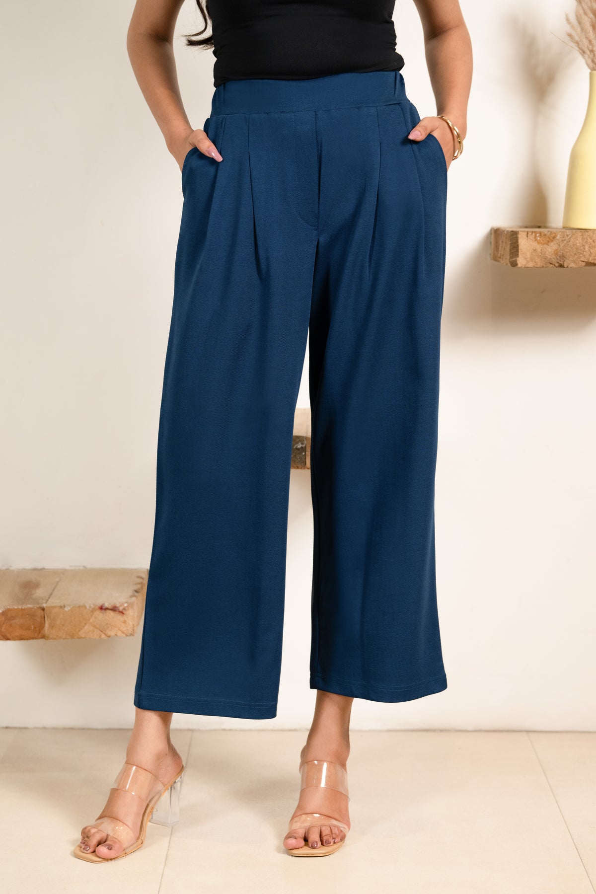 Electric Blue Infinity Pleated Trousers