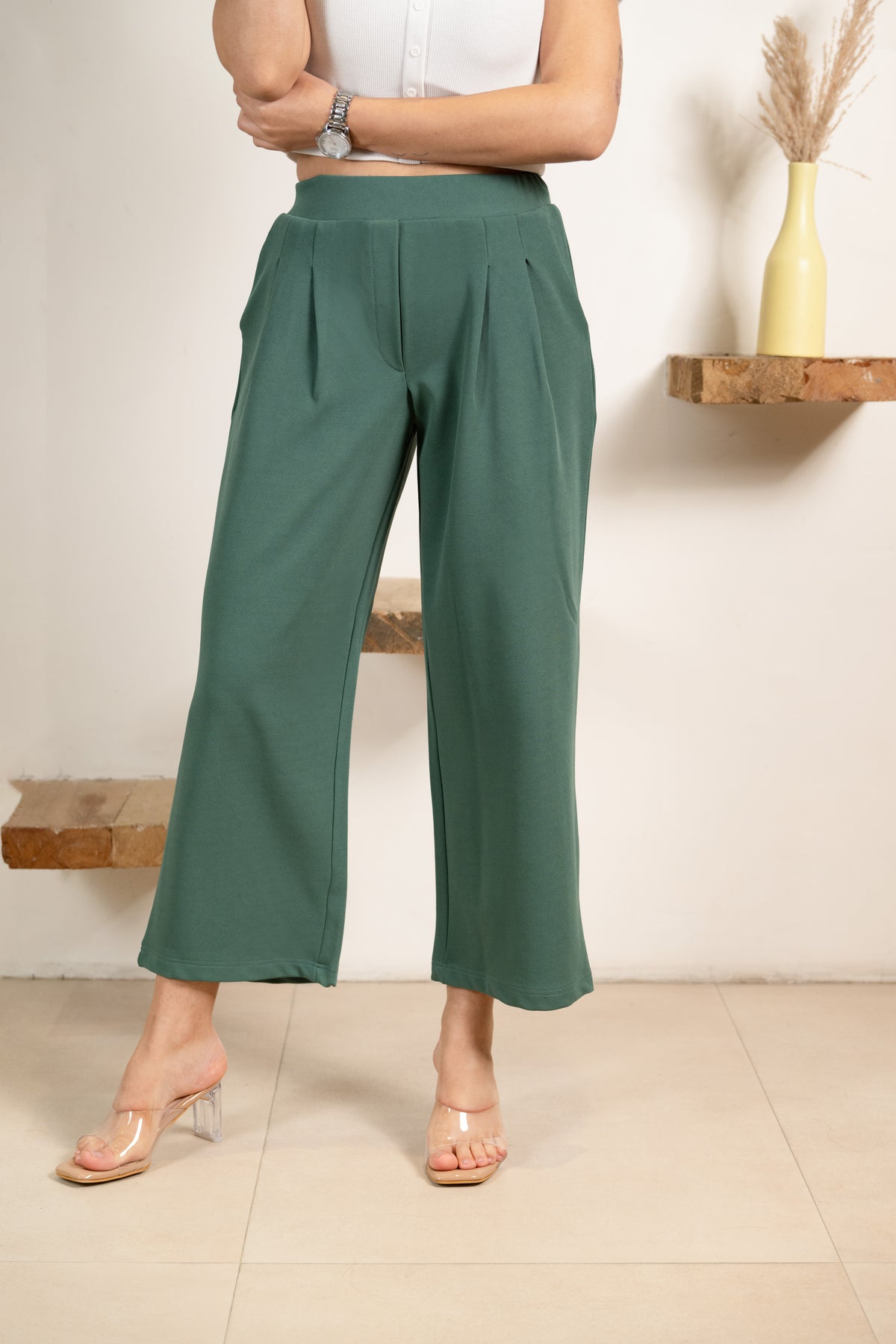 Mint Infinity Pleated Trousers