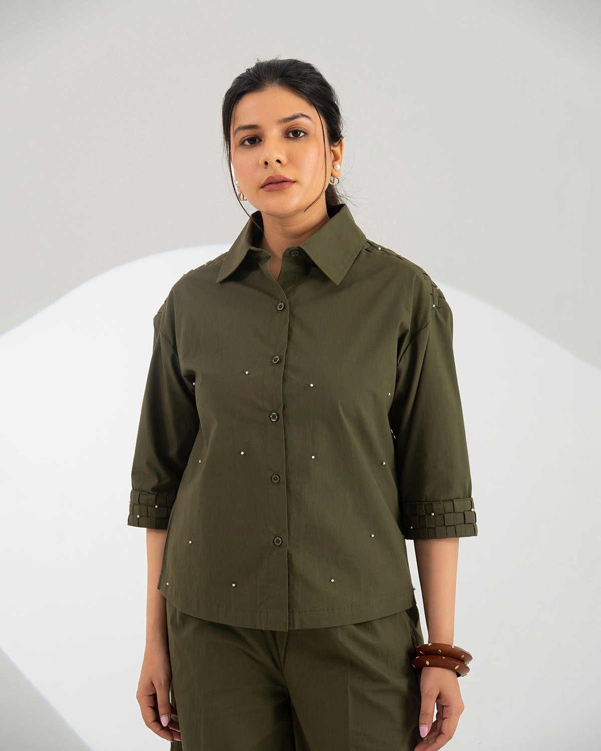 Olive Celeste Weave Shirt