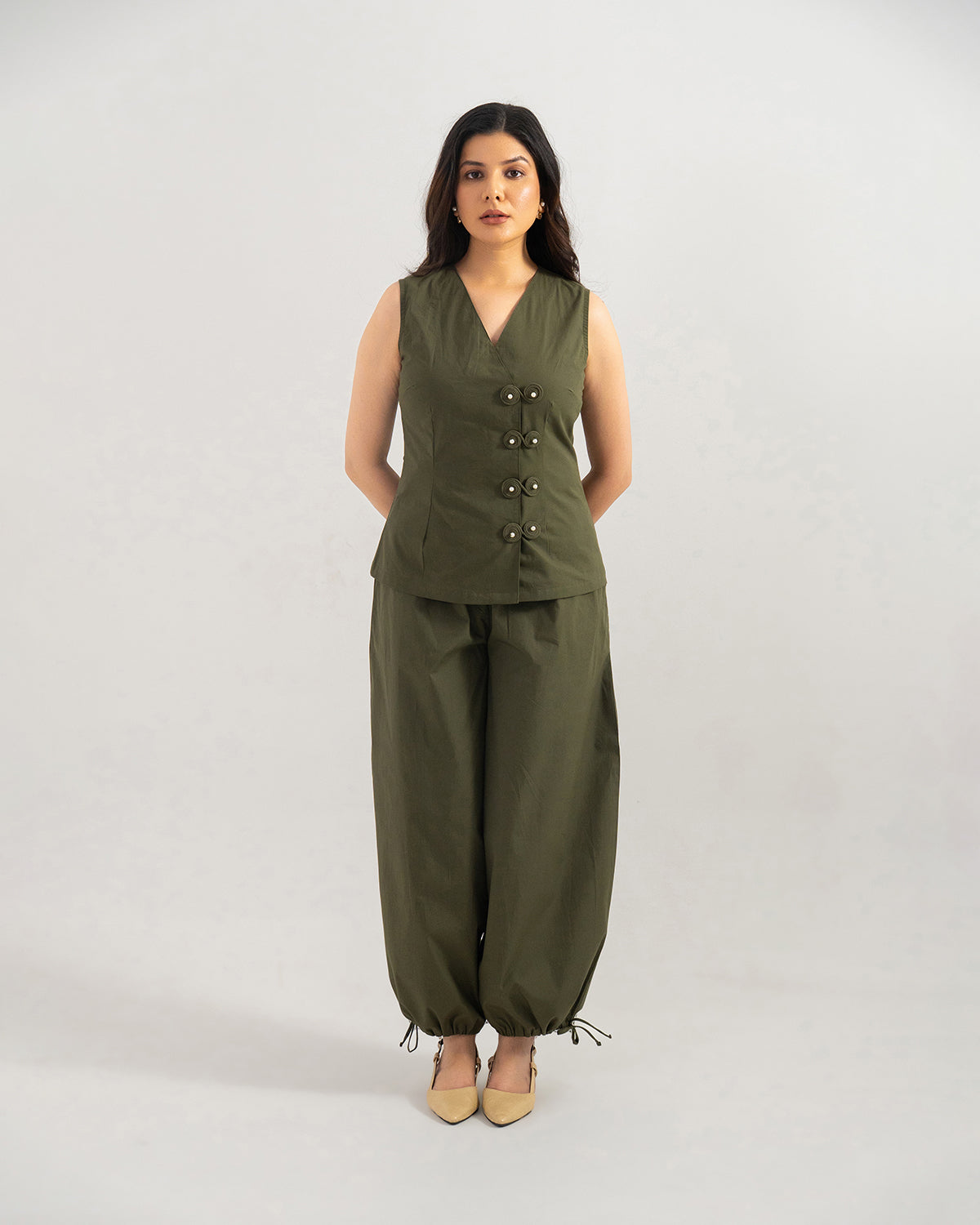 Olive Orion Wrap Co-ord Set