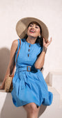 Blue Buttoned Grace Dress