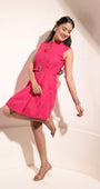Magenta Buttoned Grace Dress