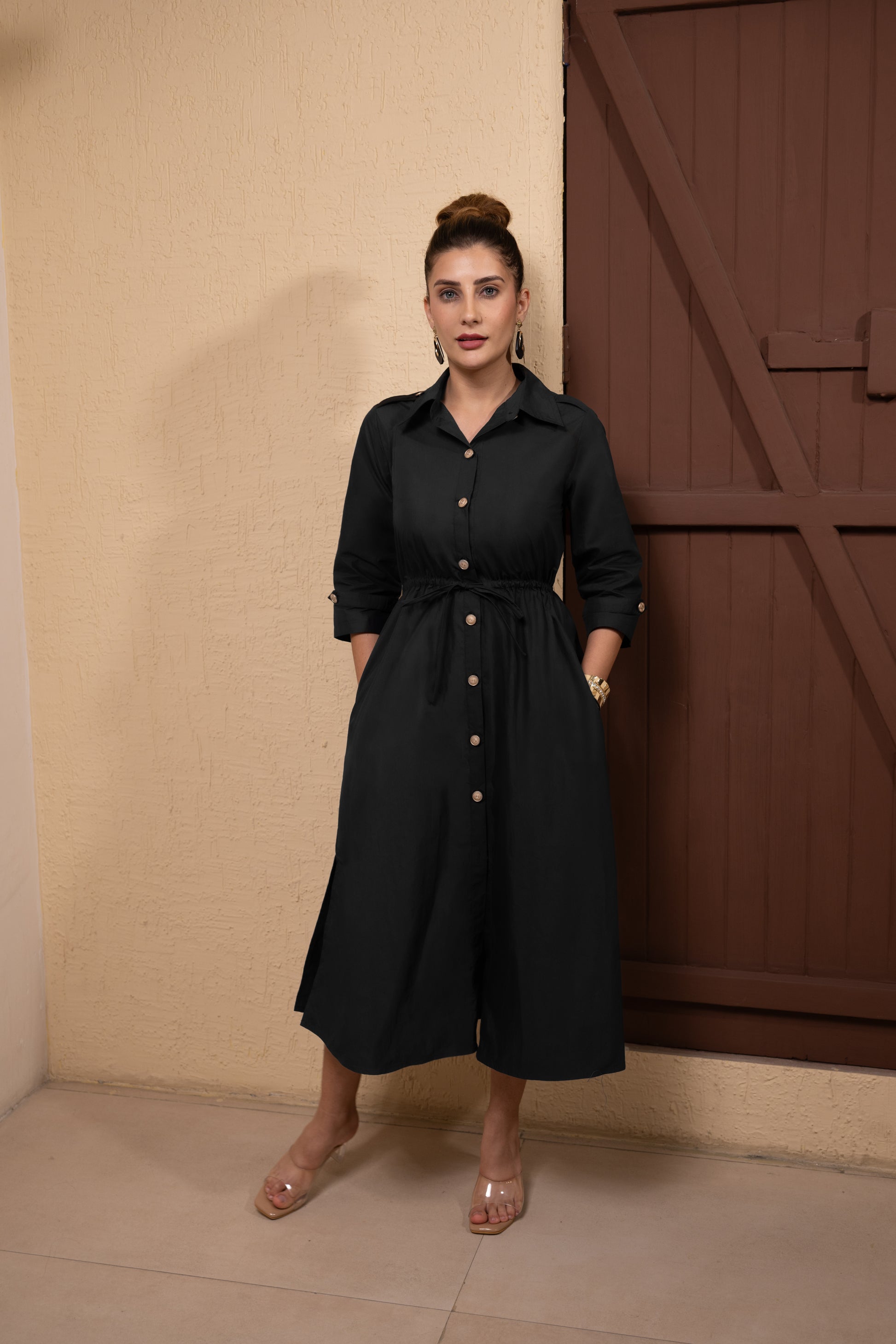 Black Trench Poise Dress