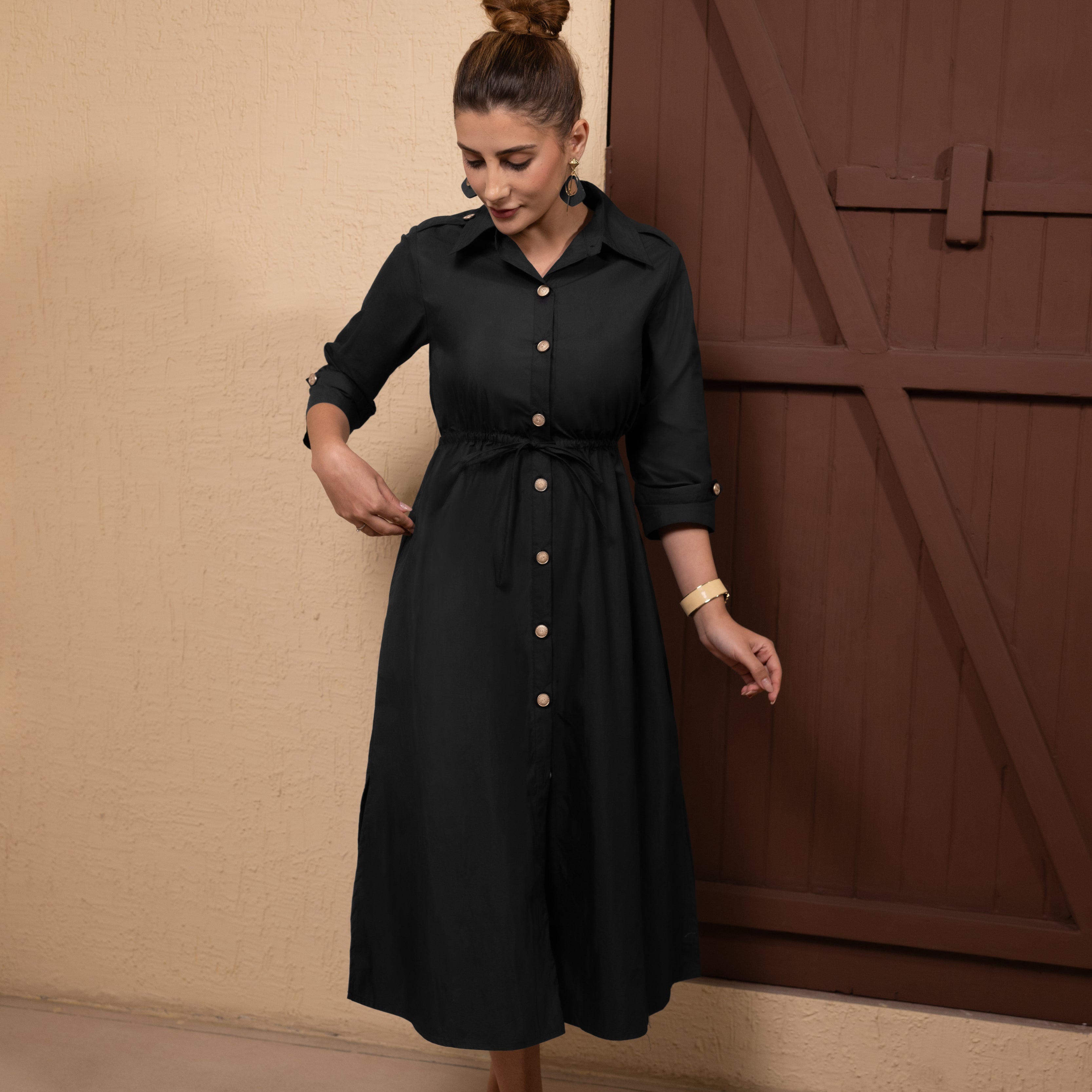 Black Trench Poise Dress