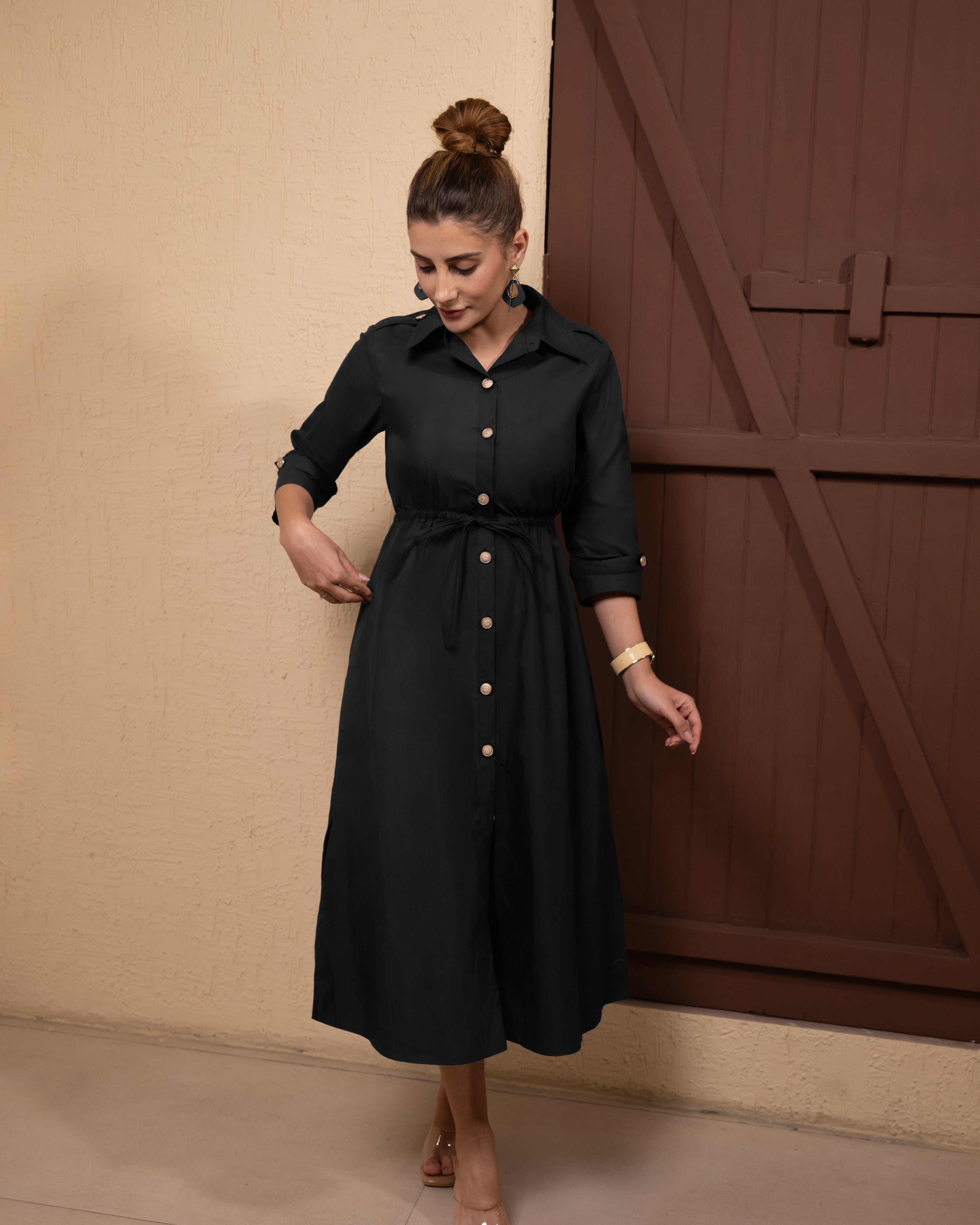 Black Trench Poise Dress