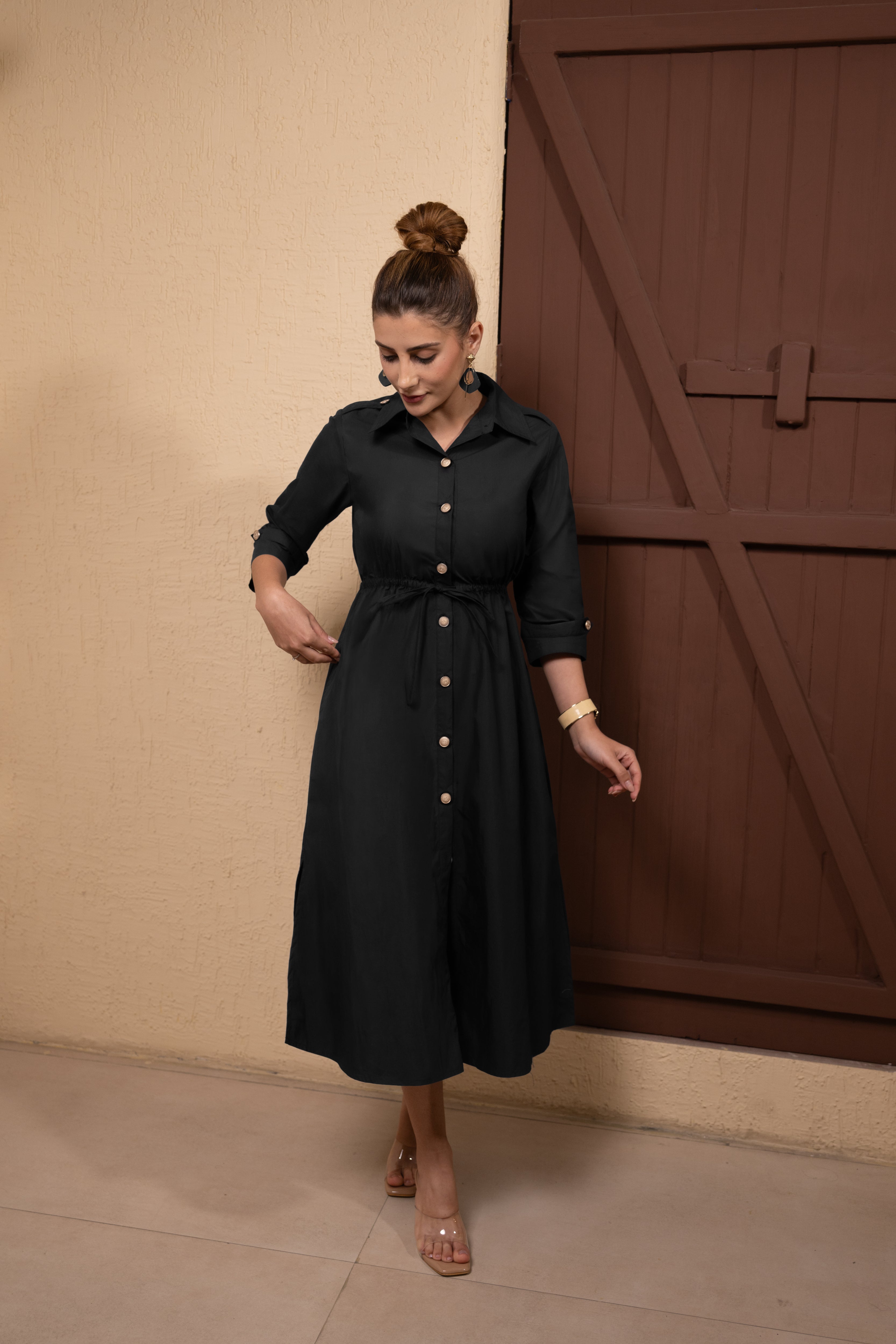 Black Trench Poise Dress