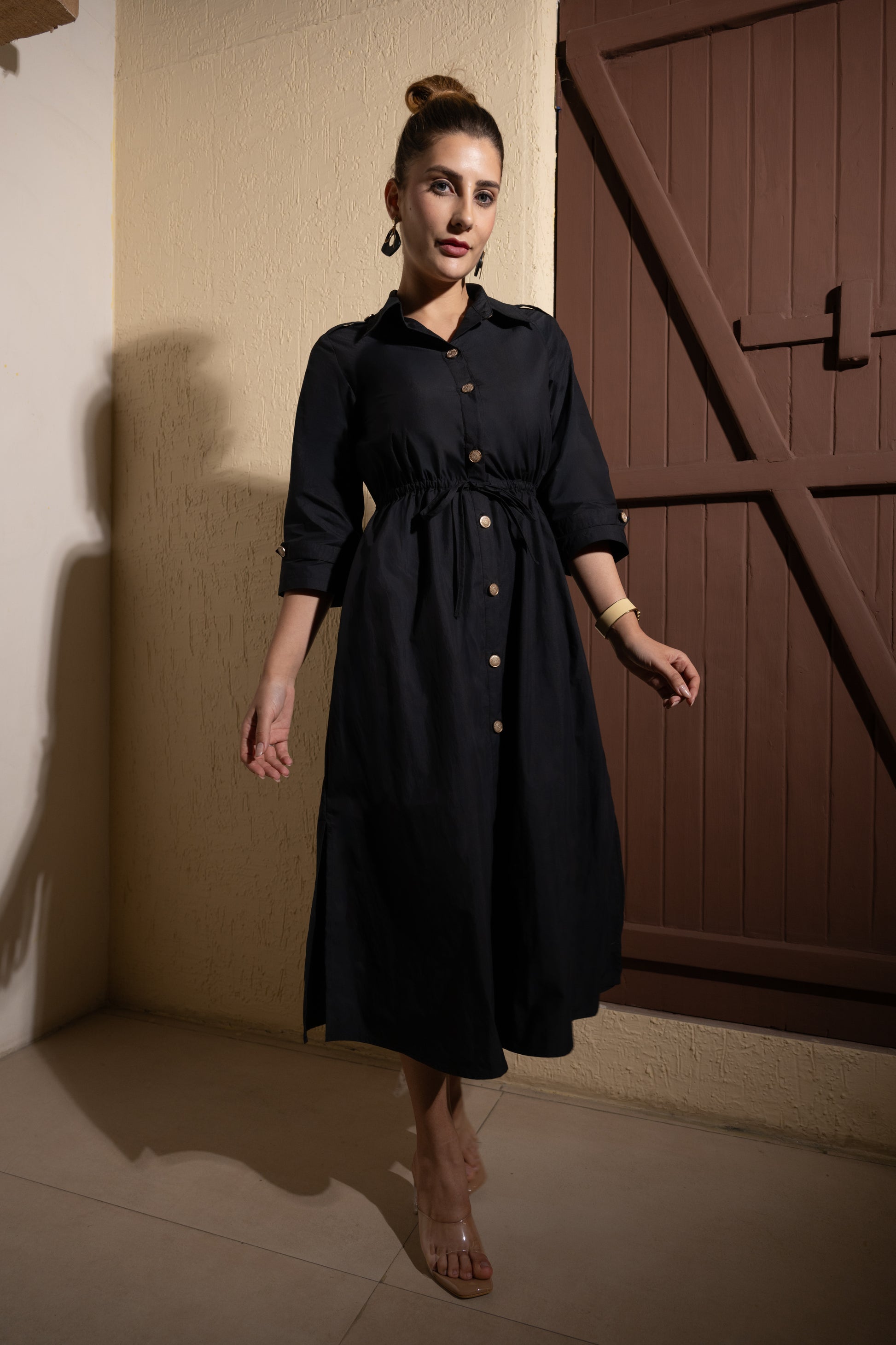 Black Trench Poise Dress