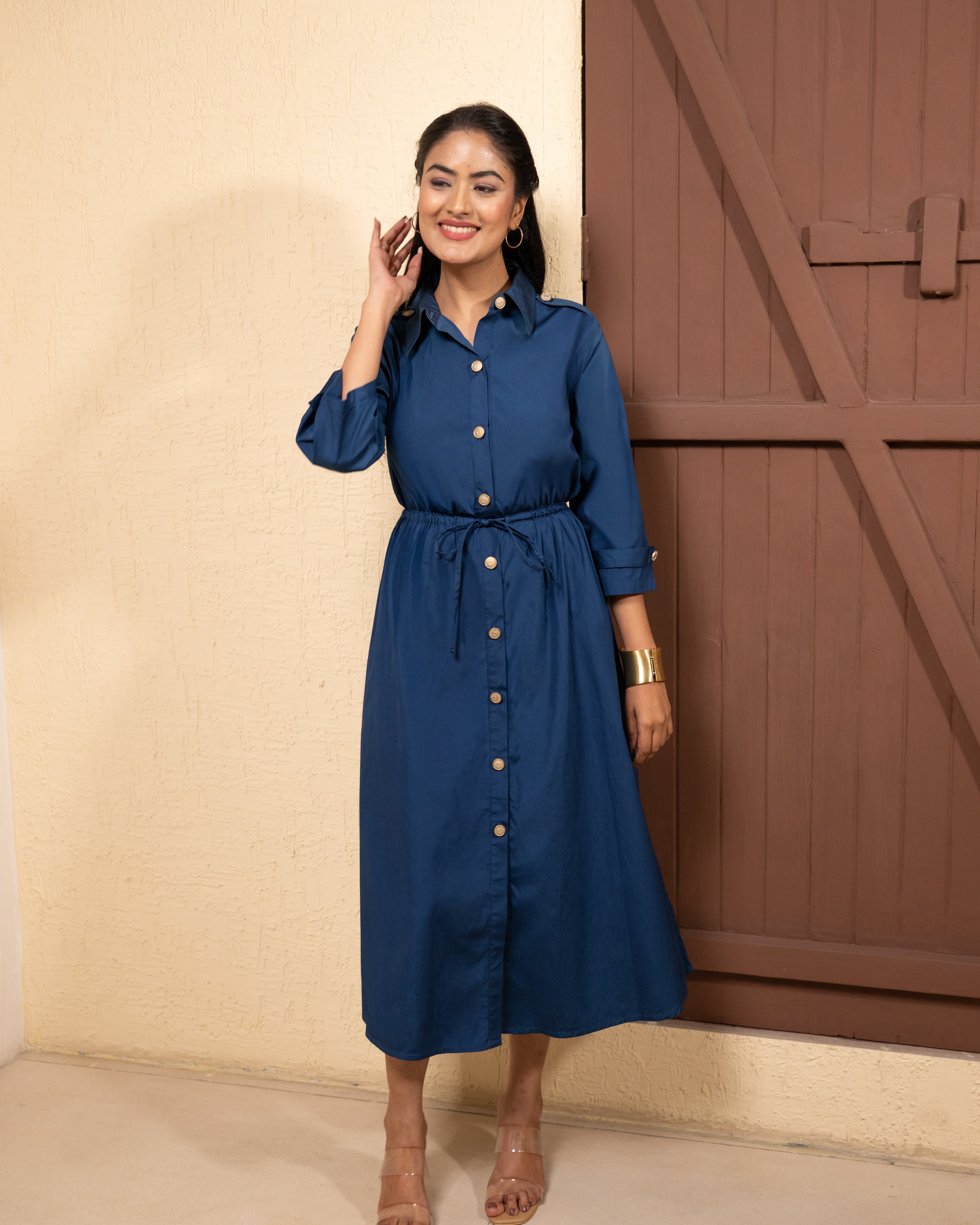 Navy Trench Poise Dress