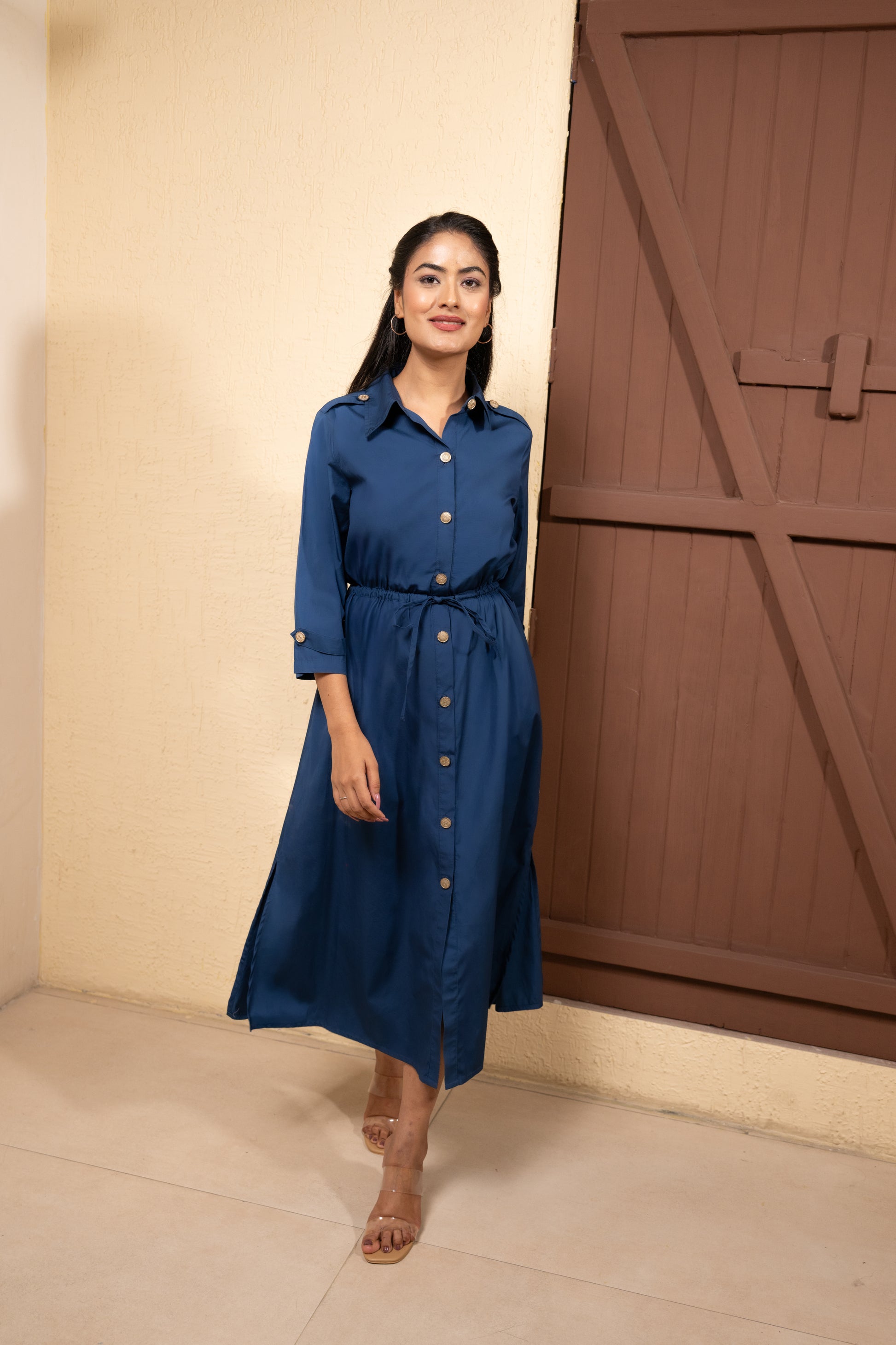 Navy Trench Poise Dress