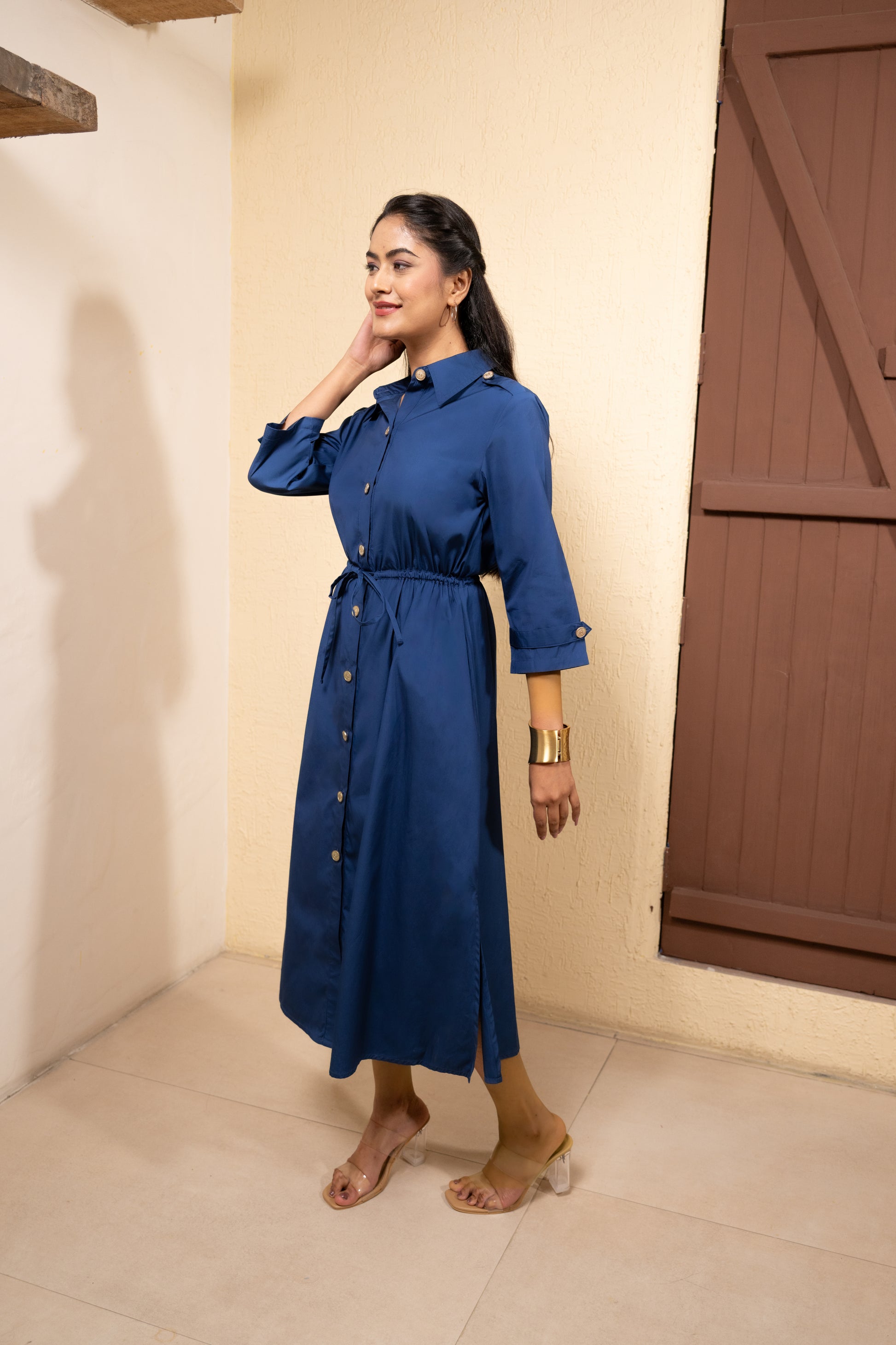 Navy Trench Poise Dress