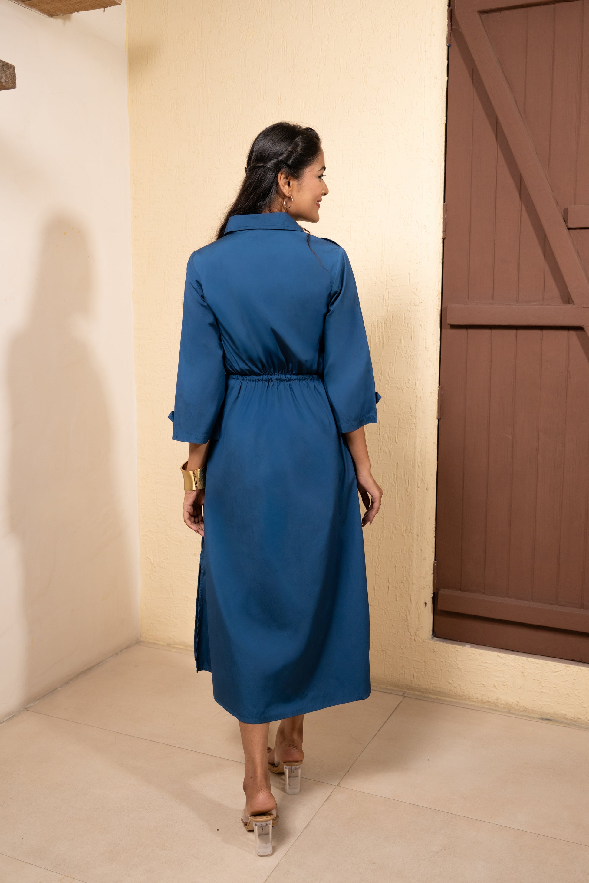 Navy Trench Poise Dress