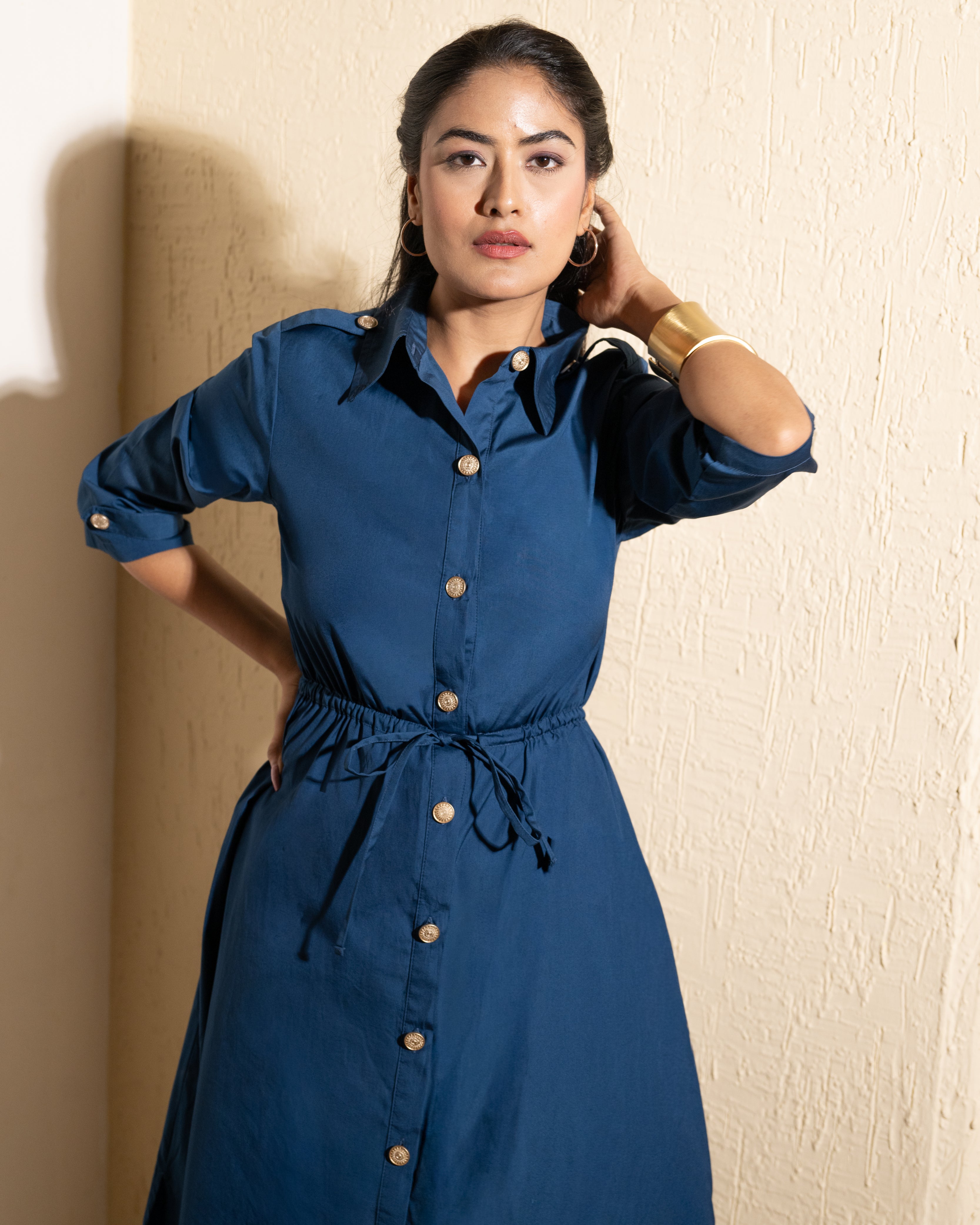 Navy Trench Poise Dress