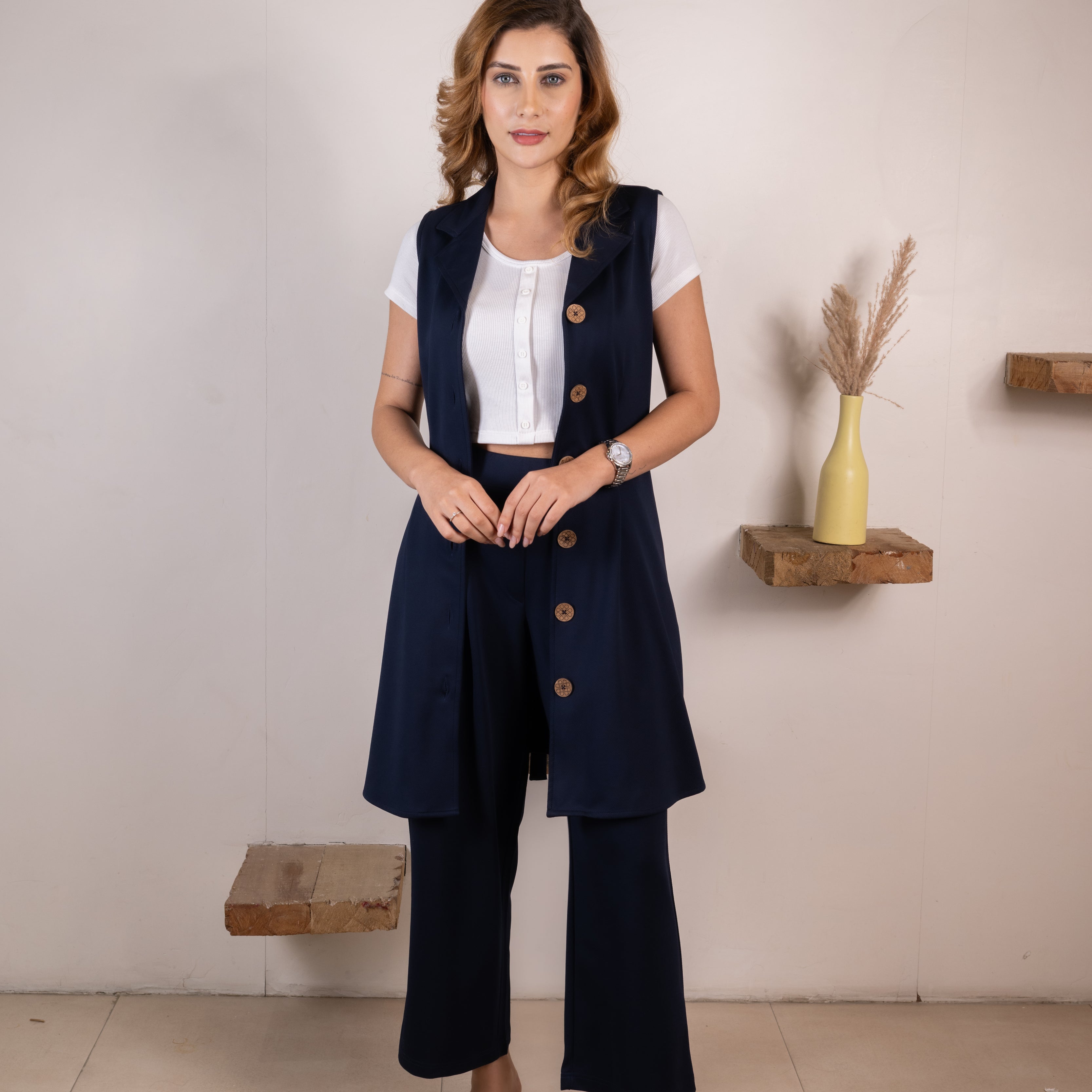 Navy Infinity Trousers Co-ord Set