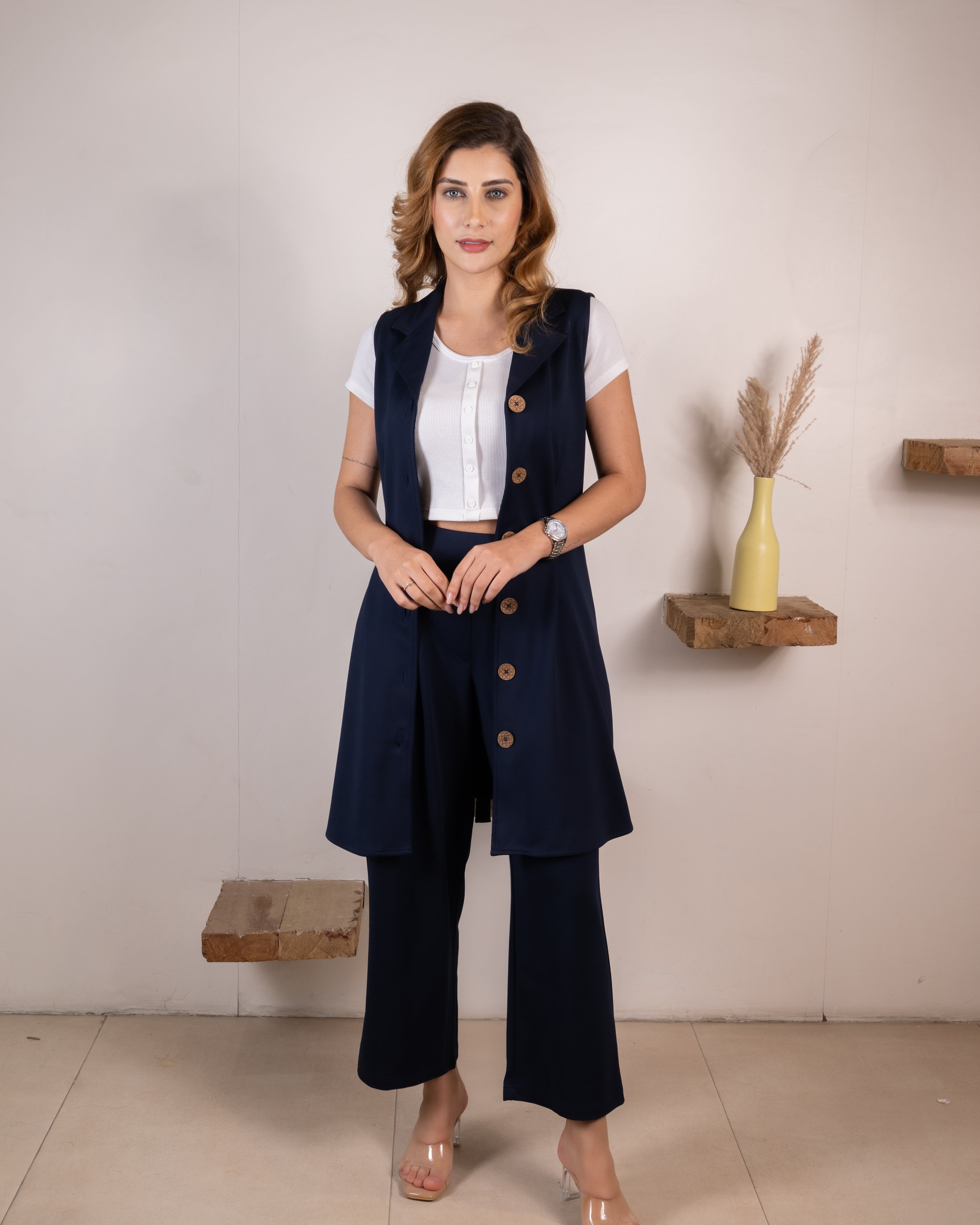 Navy Infinity Trousers Co-ord Set