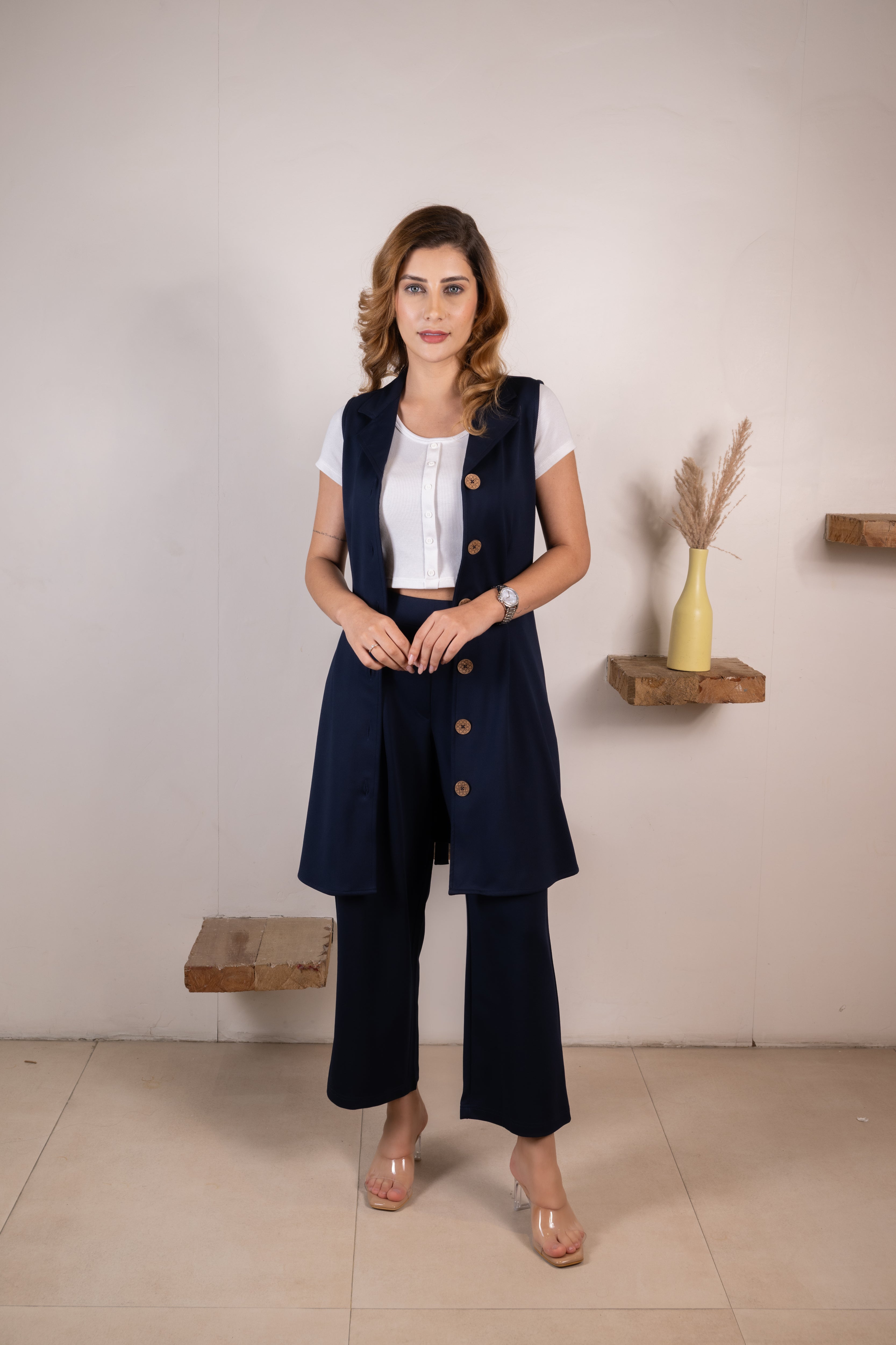 Navy Infinity Trousers Co-ord Set