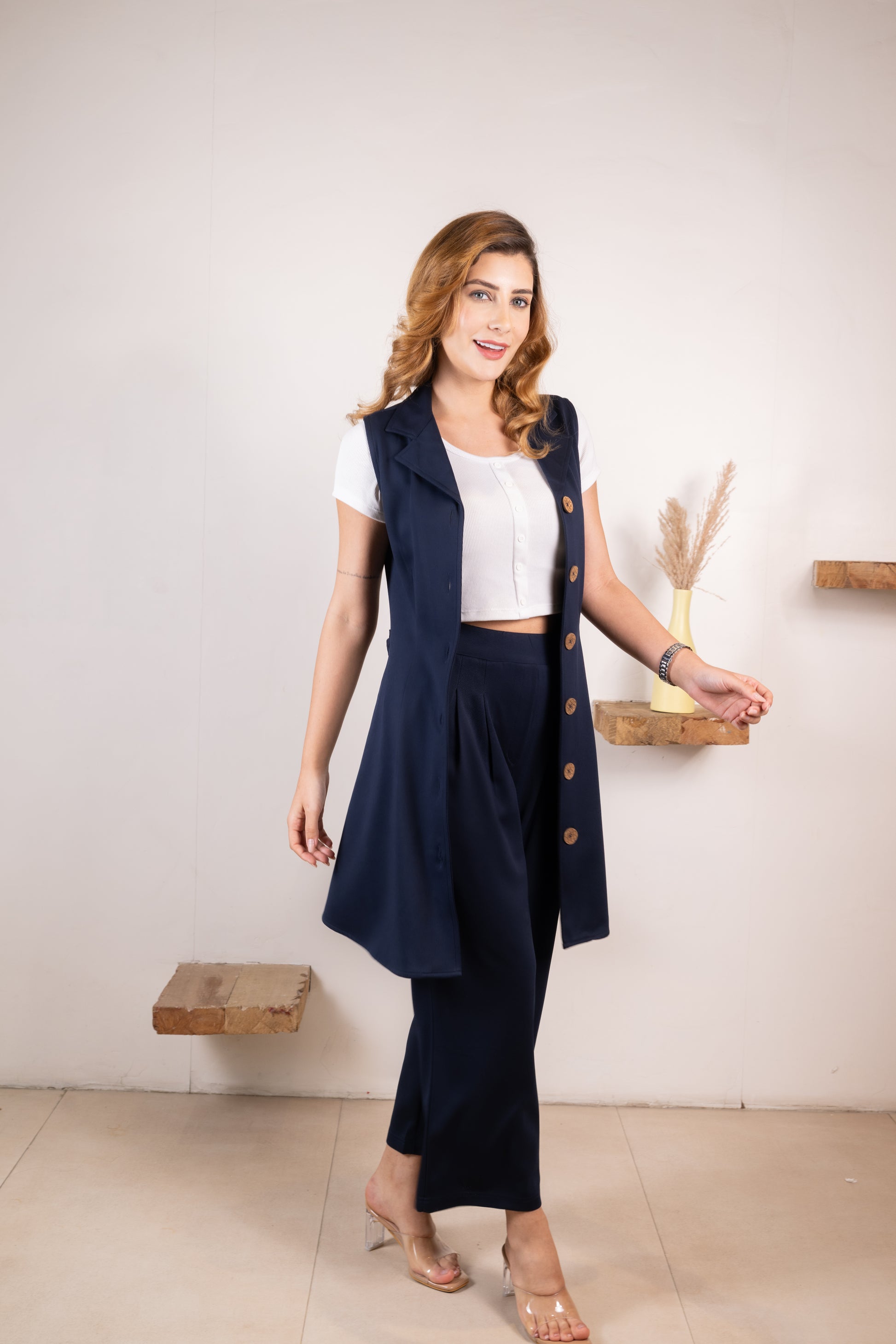 Navy Infinity Trousers Co-ord Set