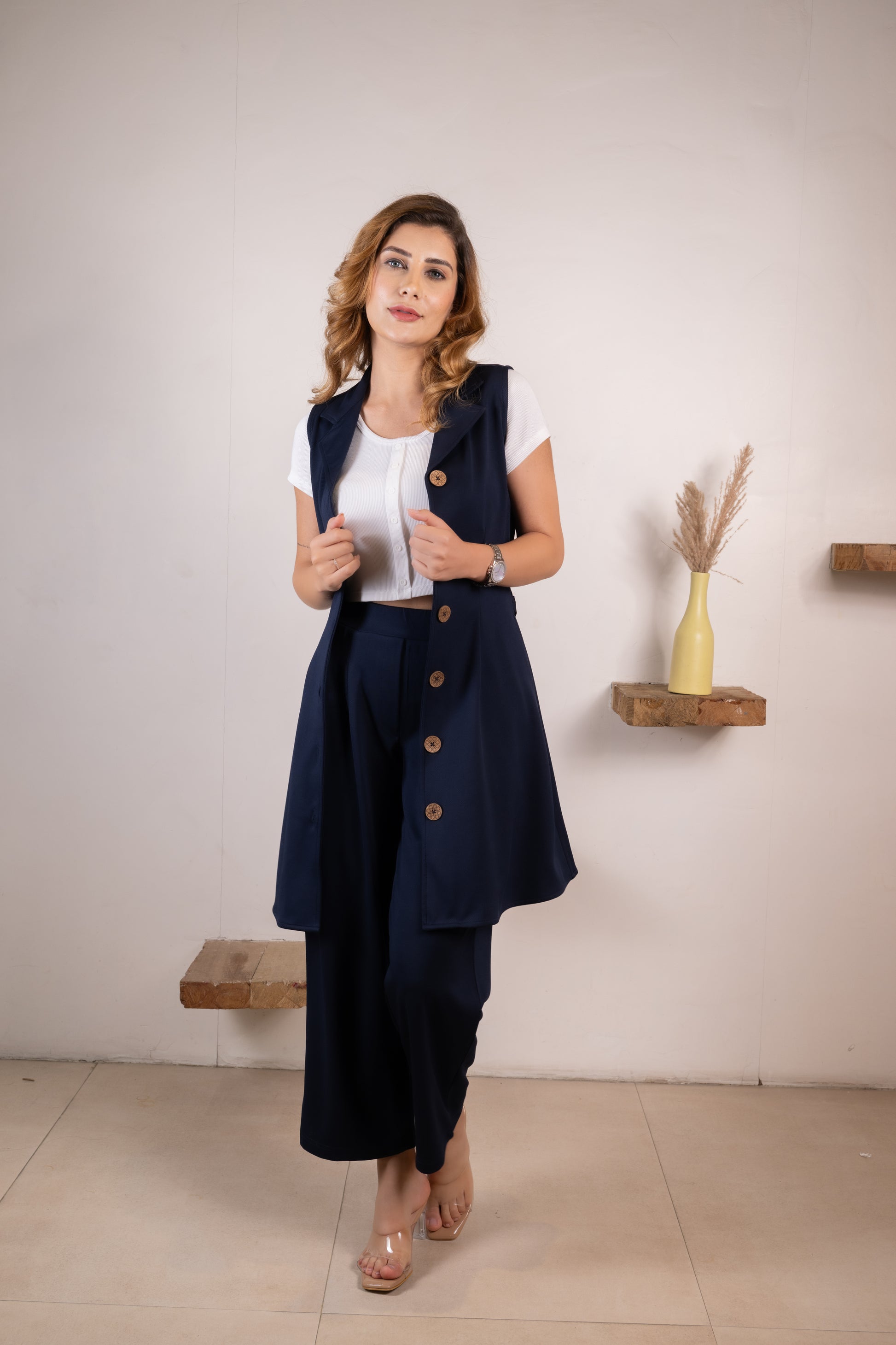 Navy Infinity Trousers Co-ord Set