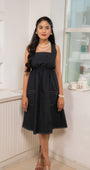 Black Square Bloom Dress