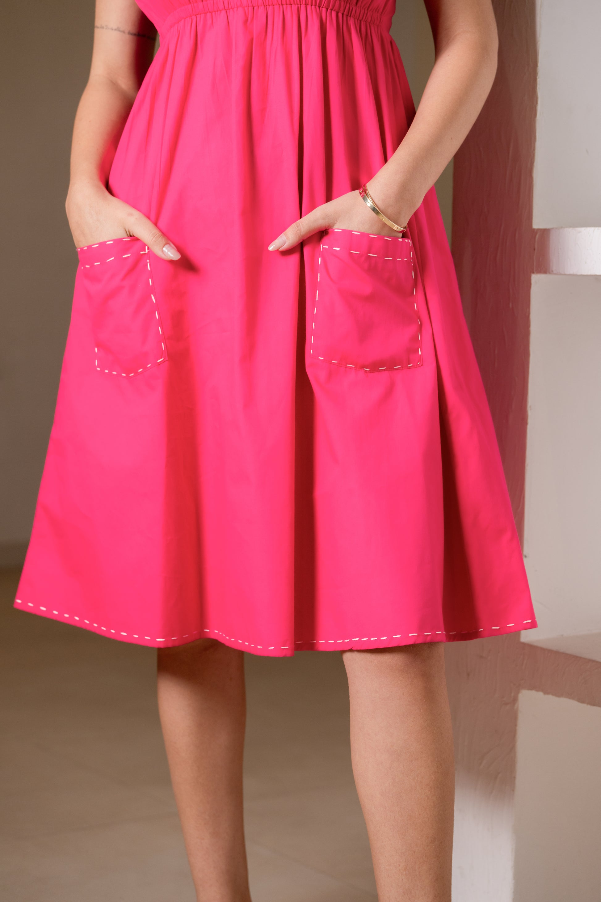 Magenta Square Bloom Dress