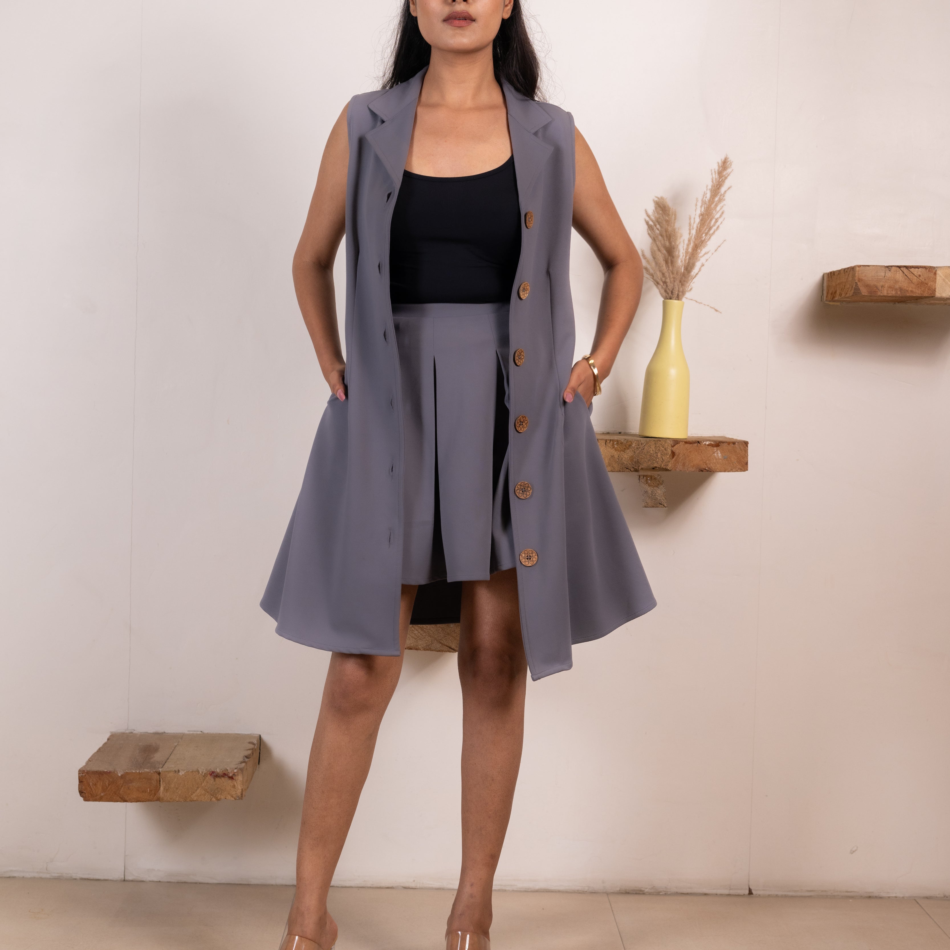 Grey Infinity Skirt Co-ord Set