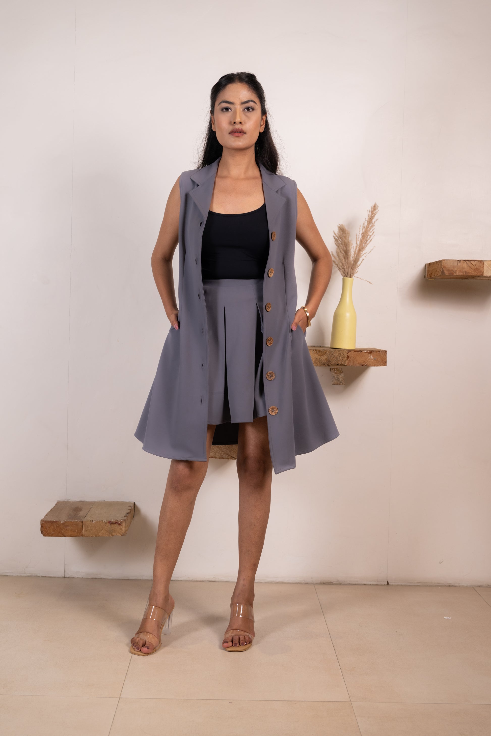 Grey Infinity Skirt Co-ord Set