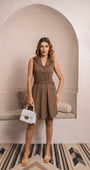 Brown Infinity Blazer Dress