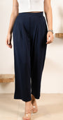 Navy Infinity Pleated Trousers