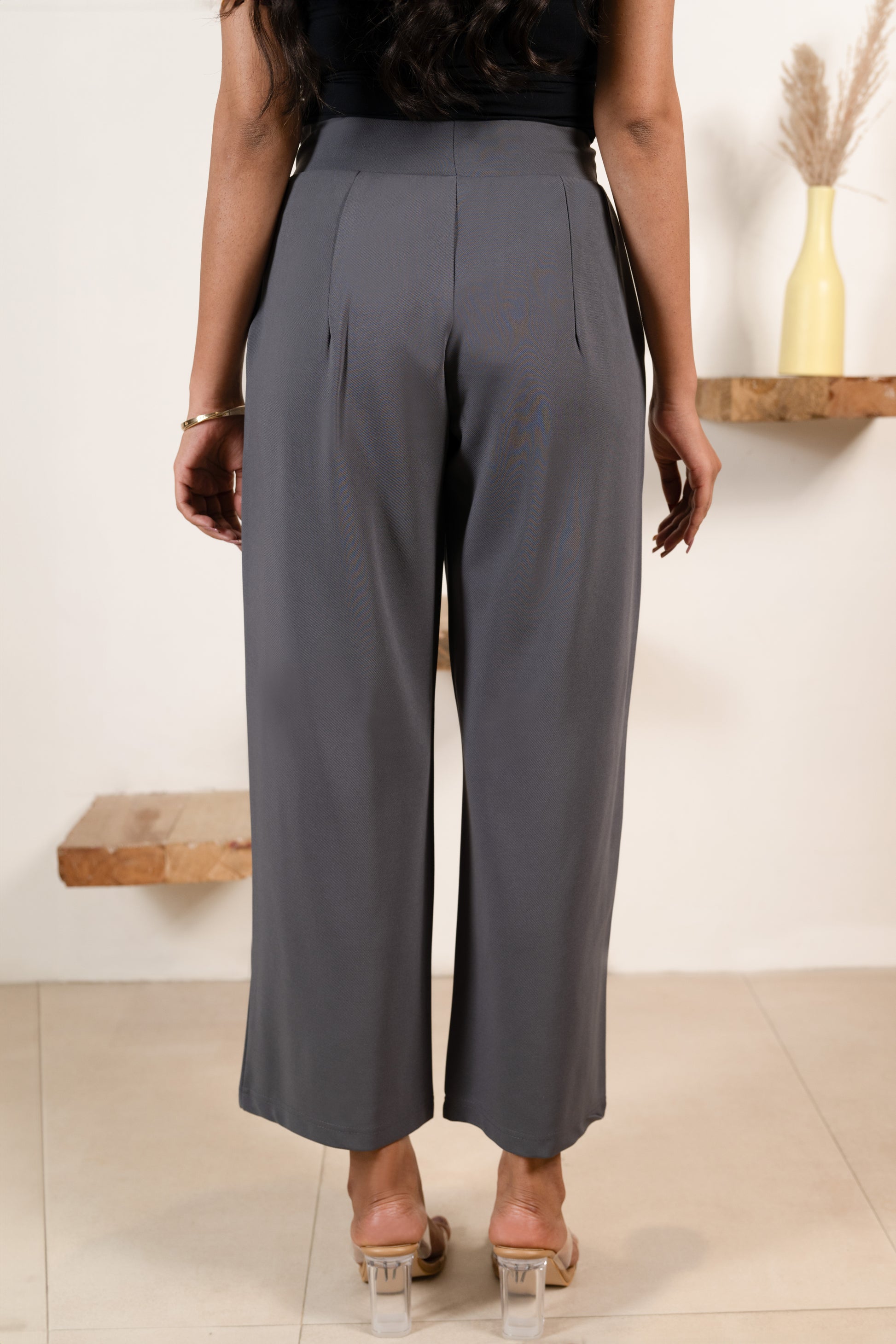 Grey Infinity Pleated Trousers