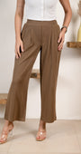 Brown Infinity Pleated Trousers