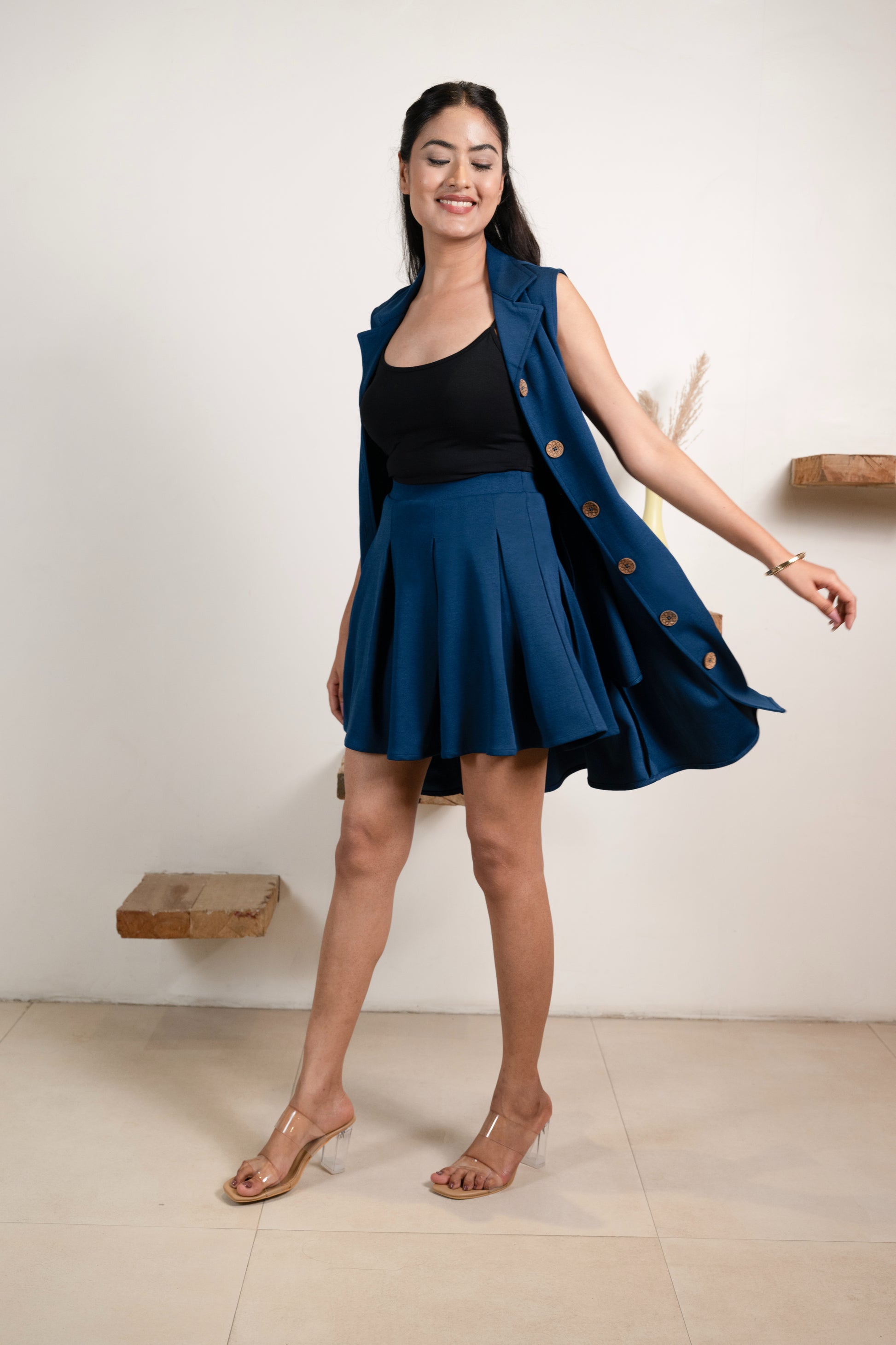 Electric Blue Infinity Skirt Co-ord Set