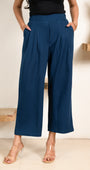 Electric Blue Infinity Pleated Trousers