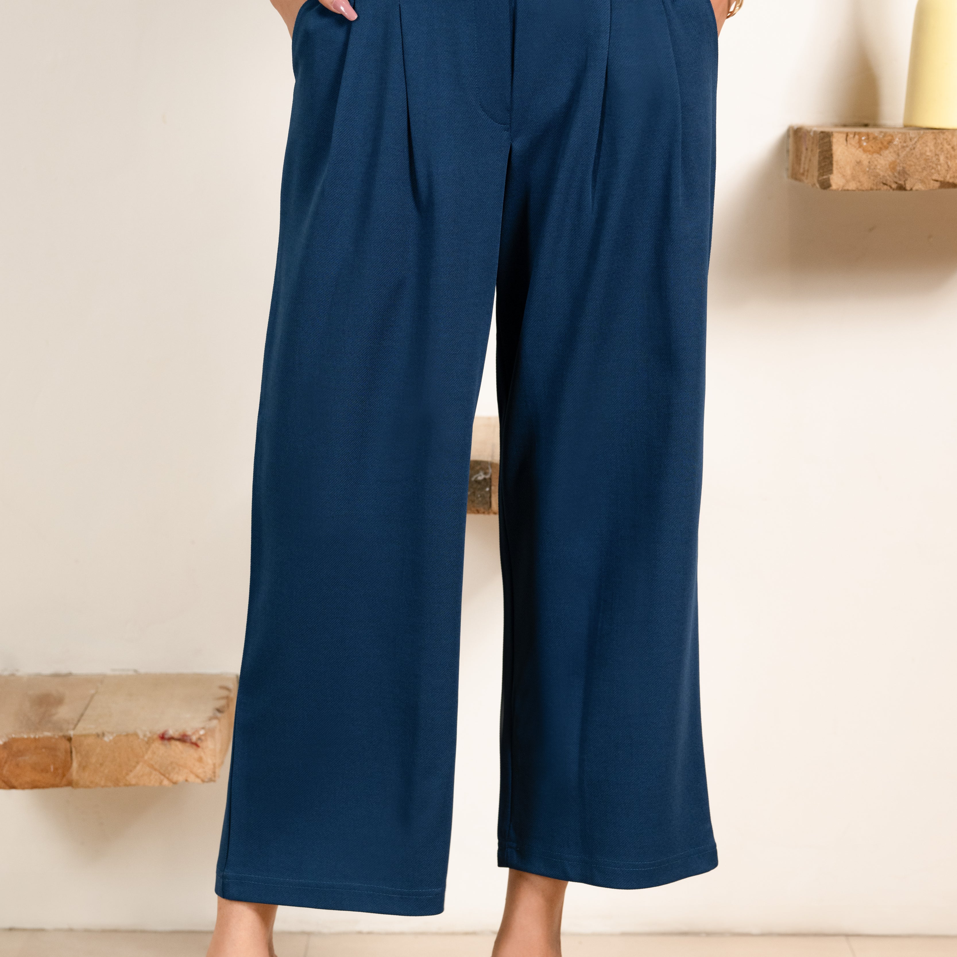 Electric Blue Infinity Pleated Trousers