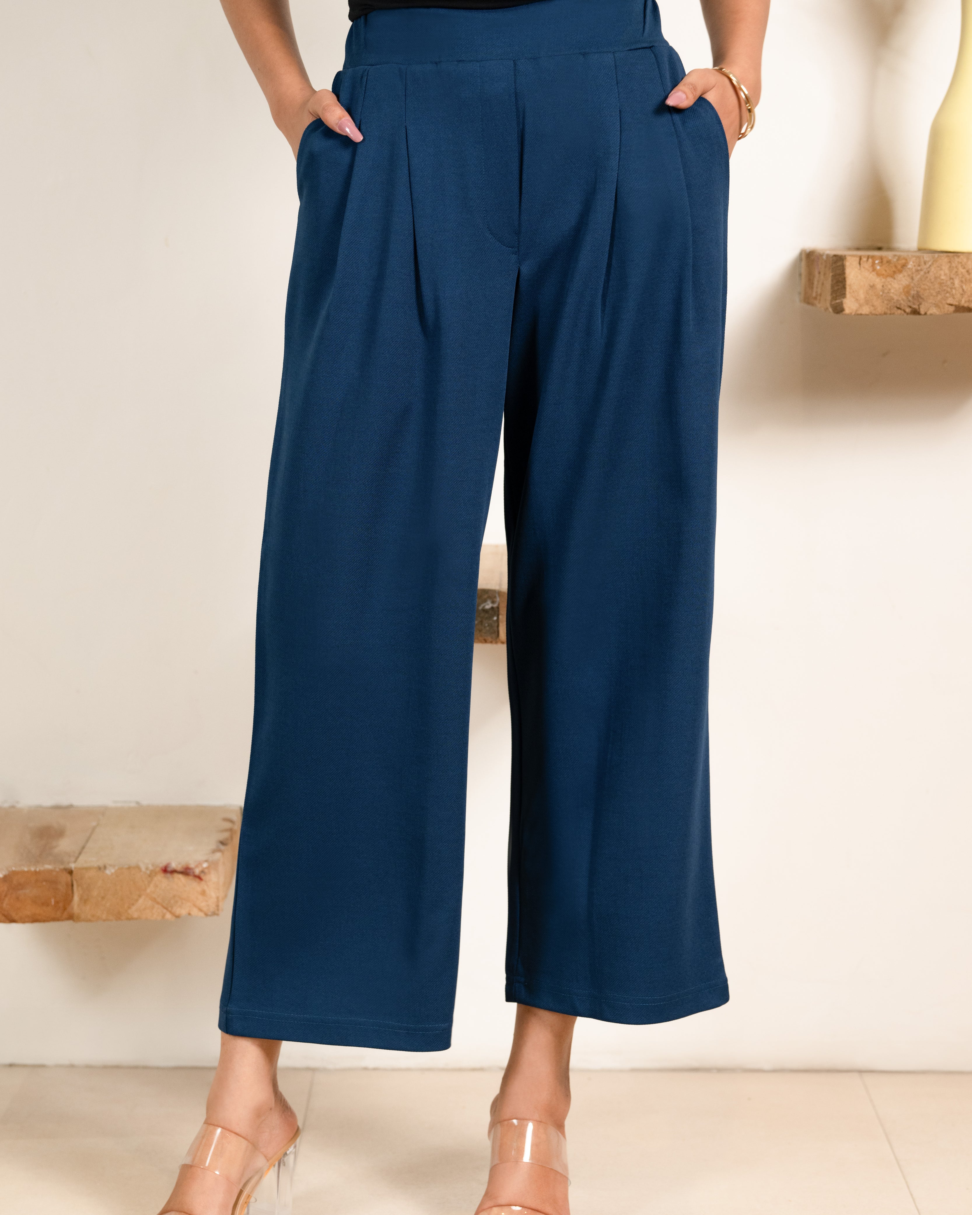 Electric Blue Infinity Pleated Trousers