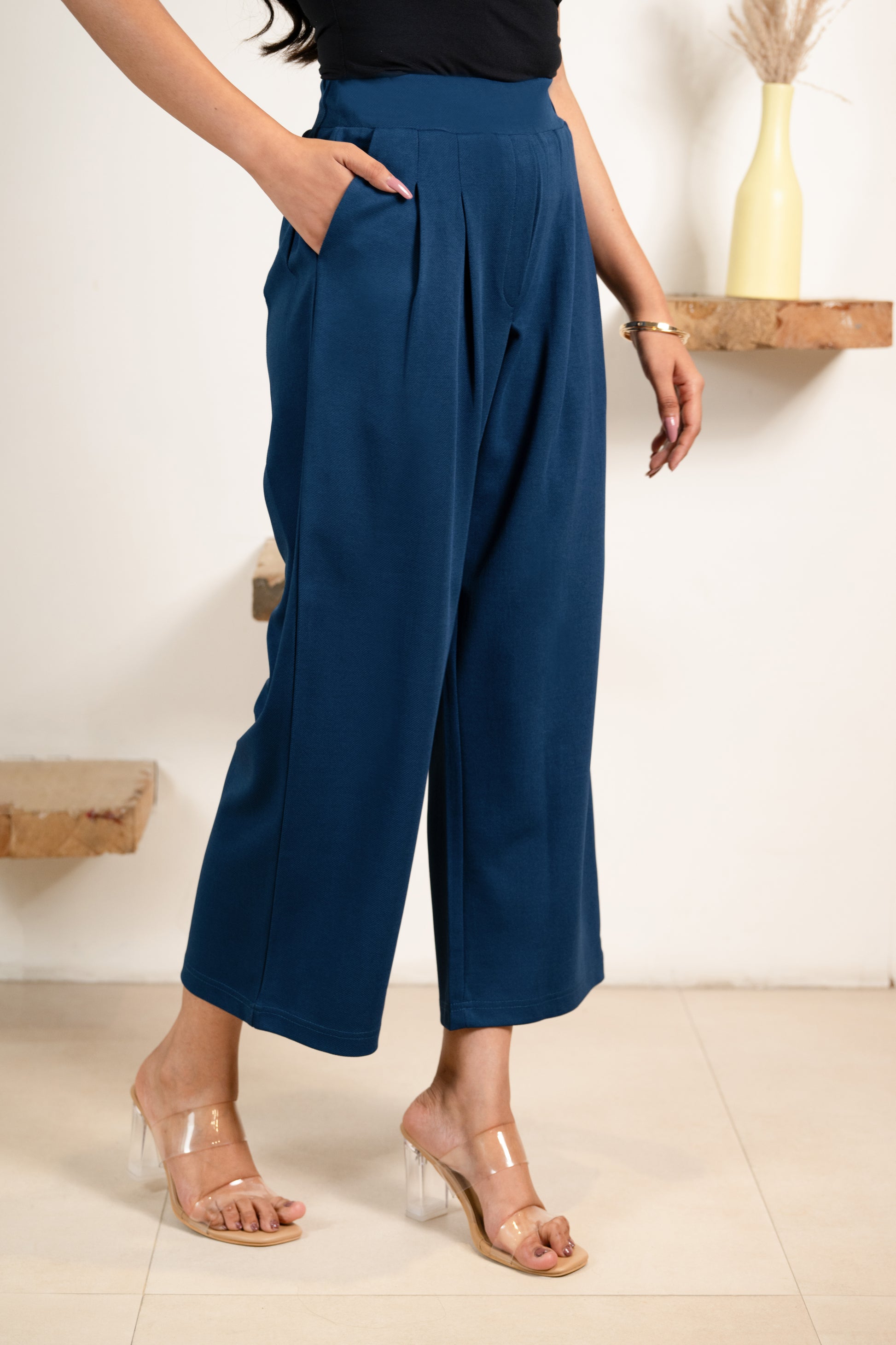 Electric Blue Infinity Pleated Trousers