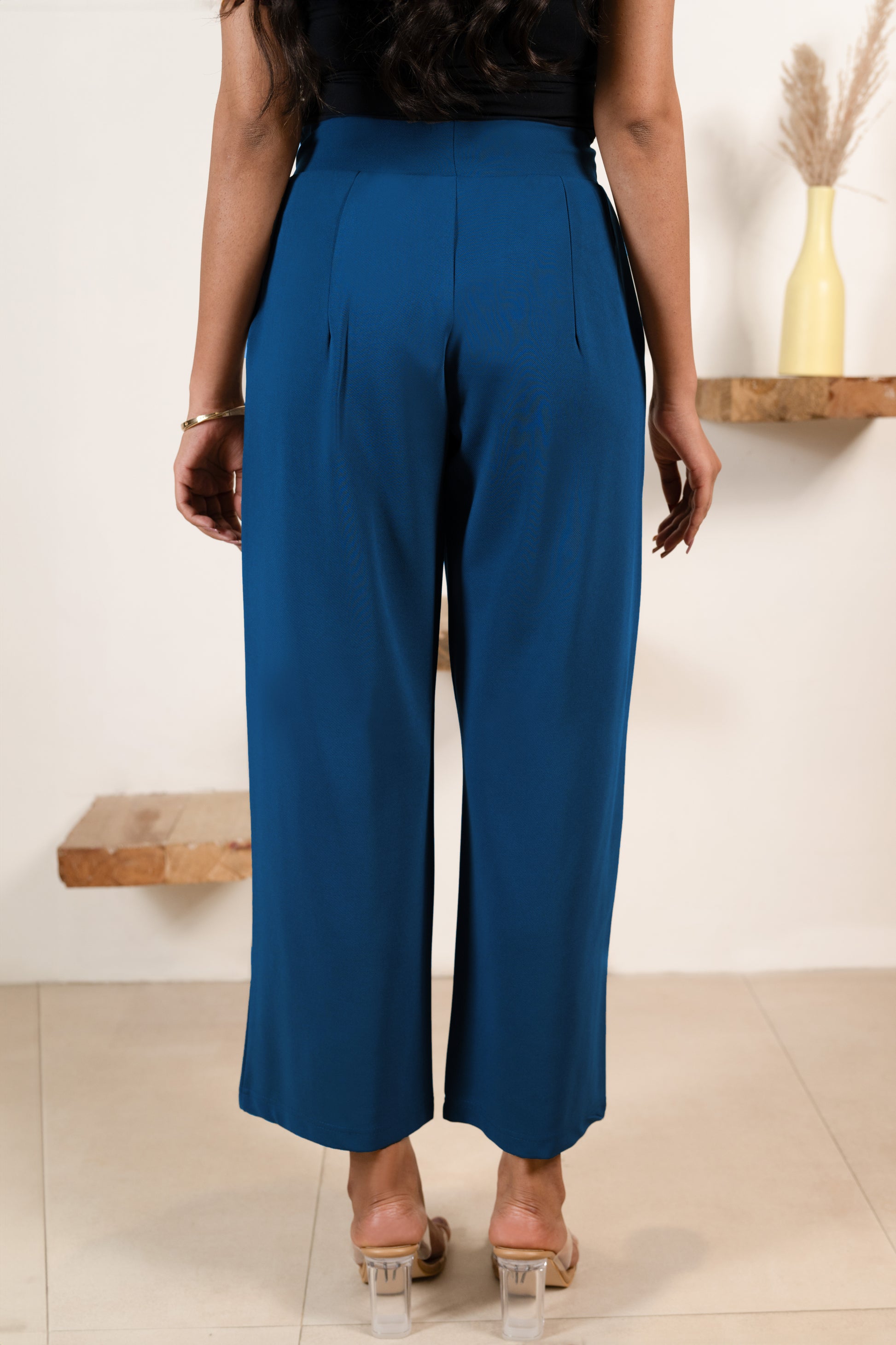 Electric Blue Infinity Pleated Trousers