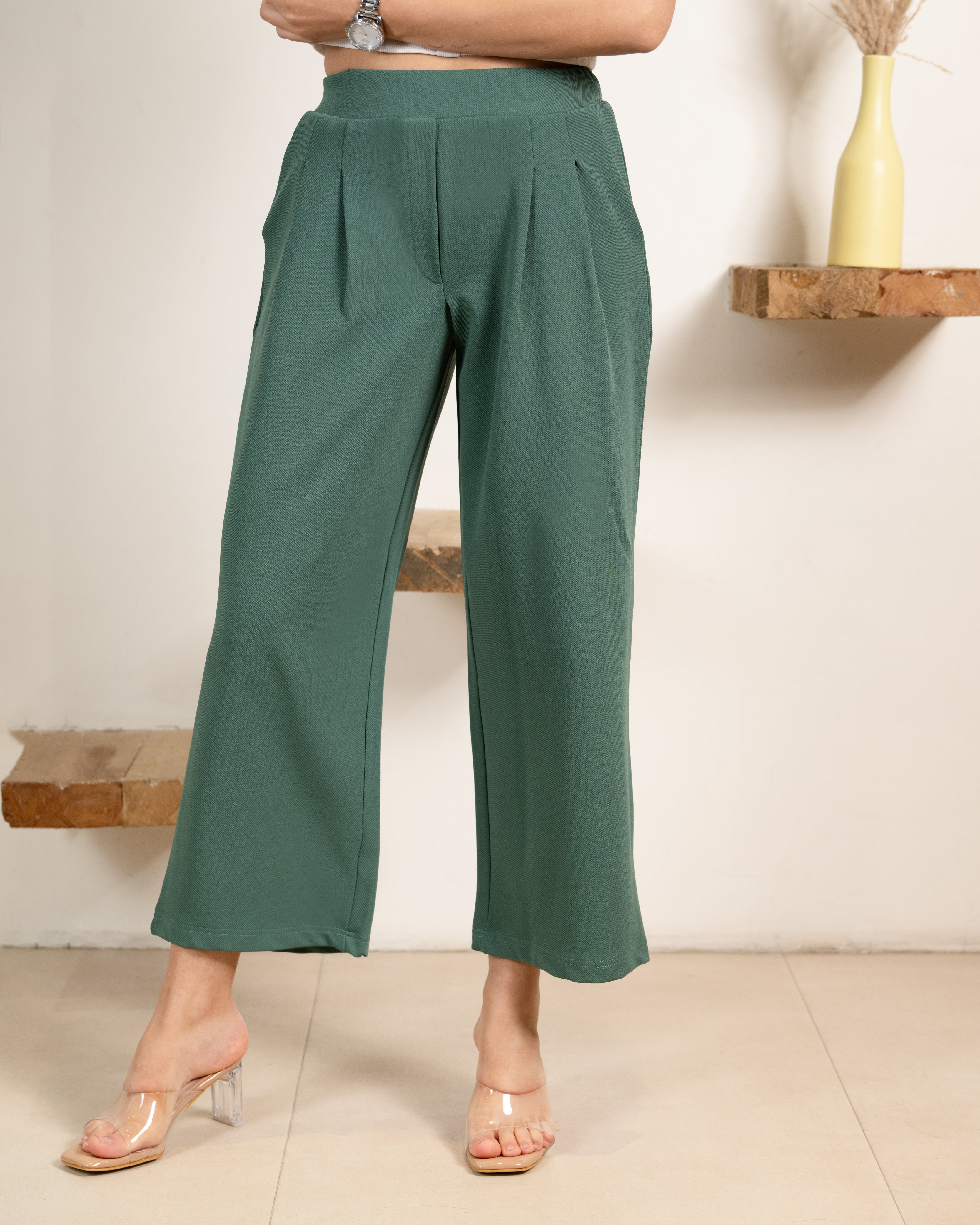 Mint Infinity Pleated Trousers