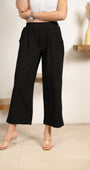 Black Infinity Pleated Trousers