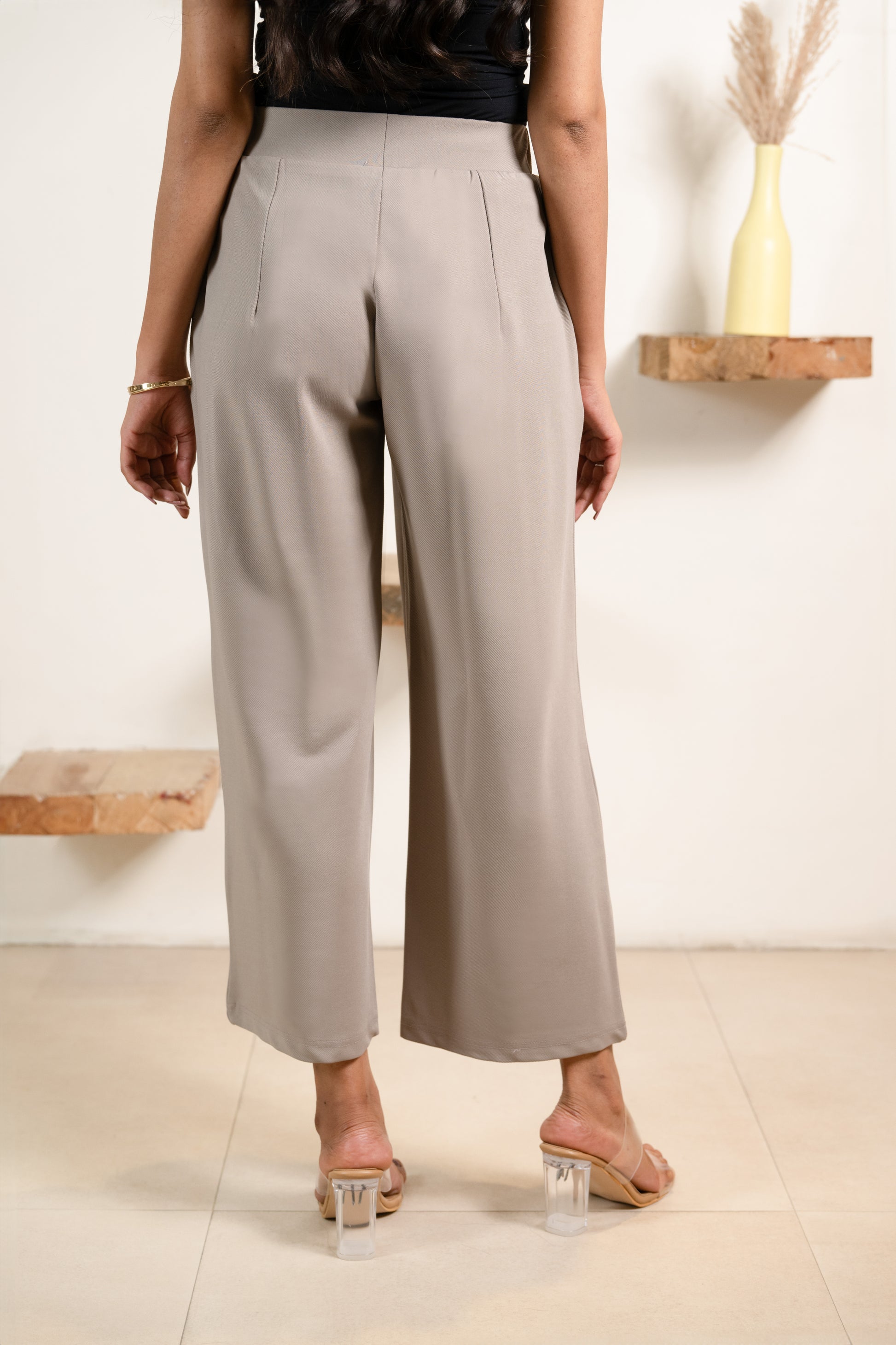 Light Grey Infinity Pleated Trousers