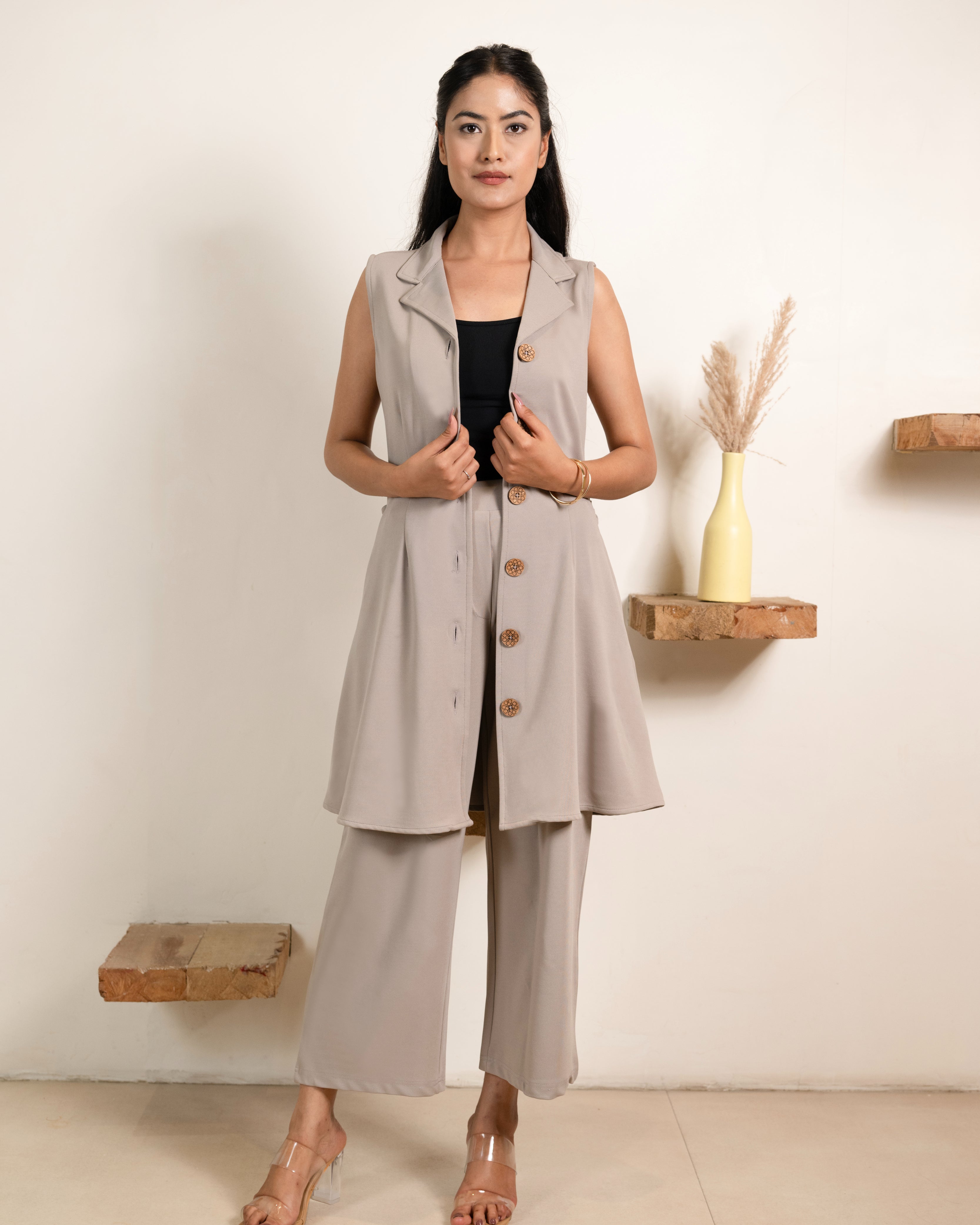 Light Grey Infinity Trousers Co-ord Set