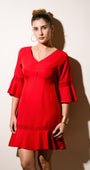 Red Ruffle Charm Dress