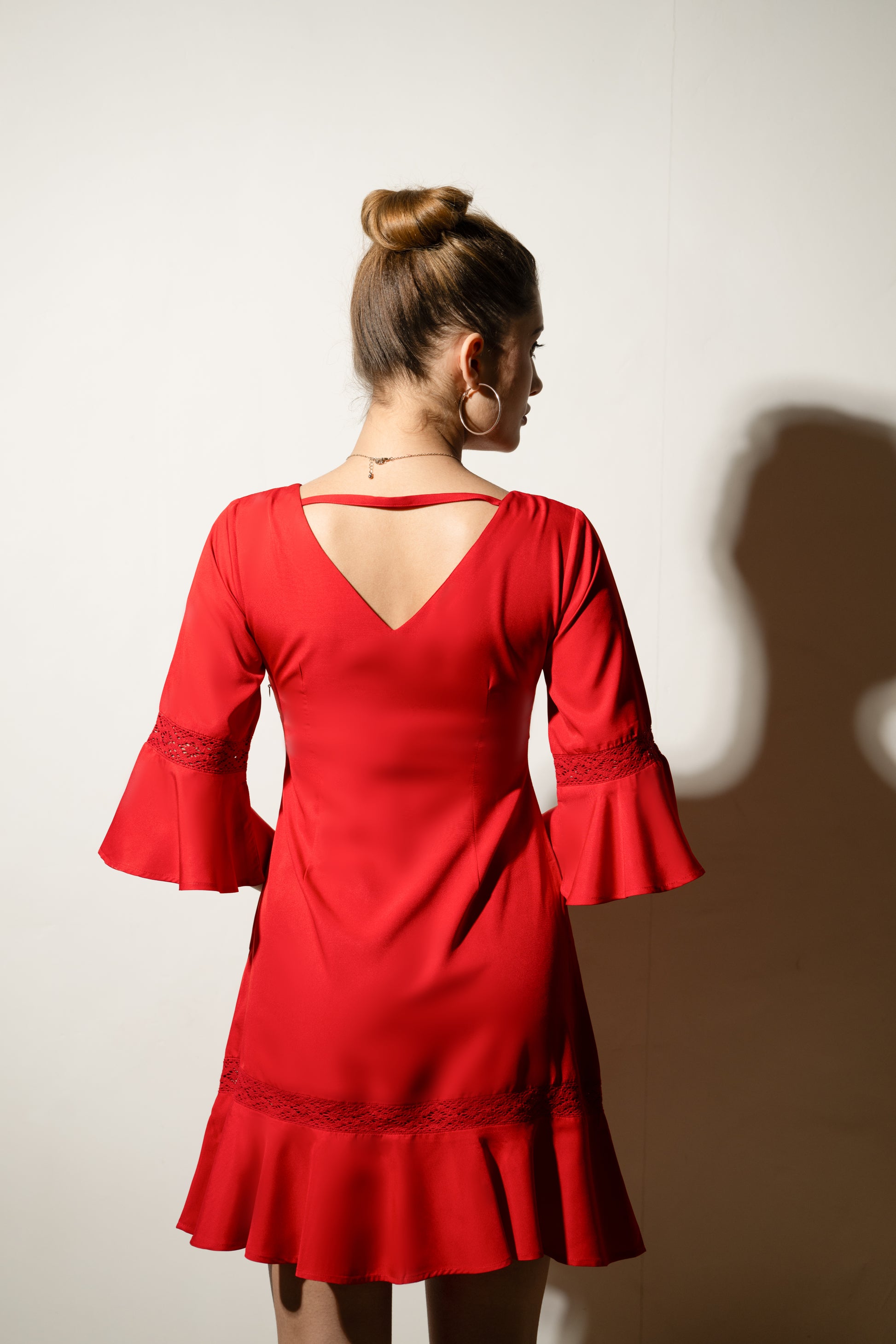 Red Ruffle Charm Dress