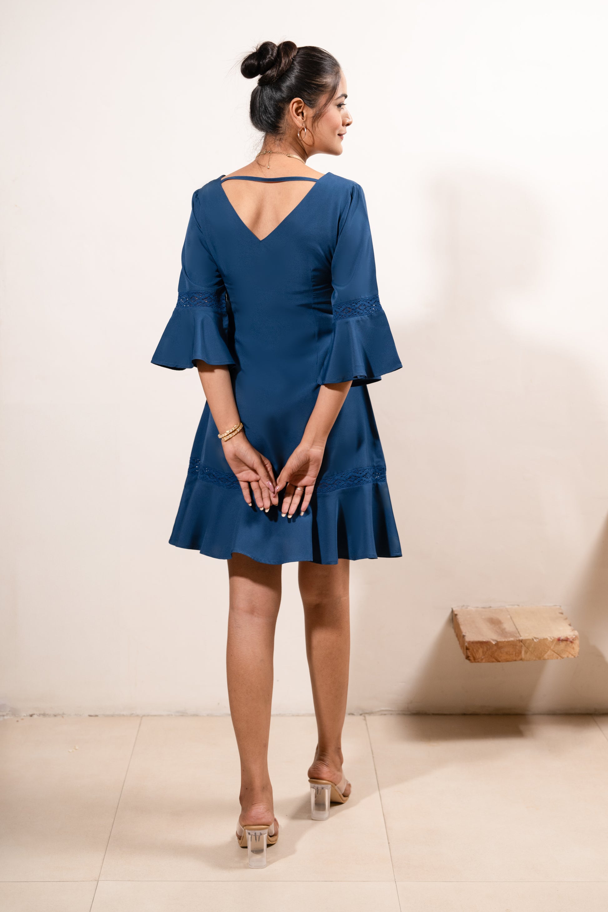 Navy Ruffle Charm Dress