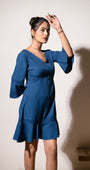 Navy Ruffle Charm Dress