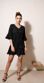 Black Ruffle Charm Dress