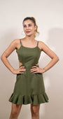 Olive Twirl Knot Dress