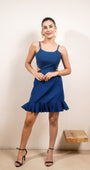 Navy Twirl Knot Dress