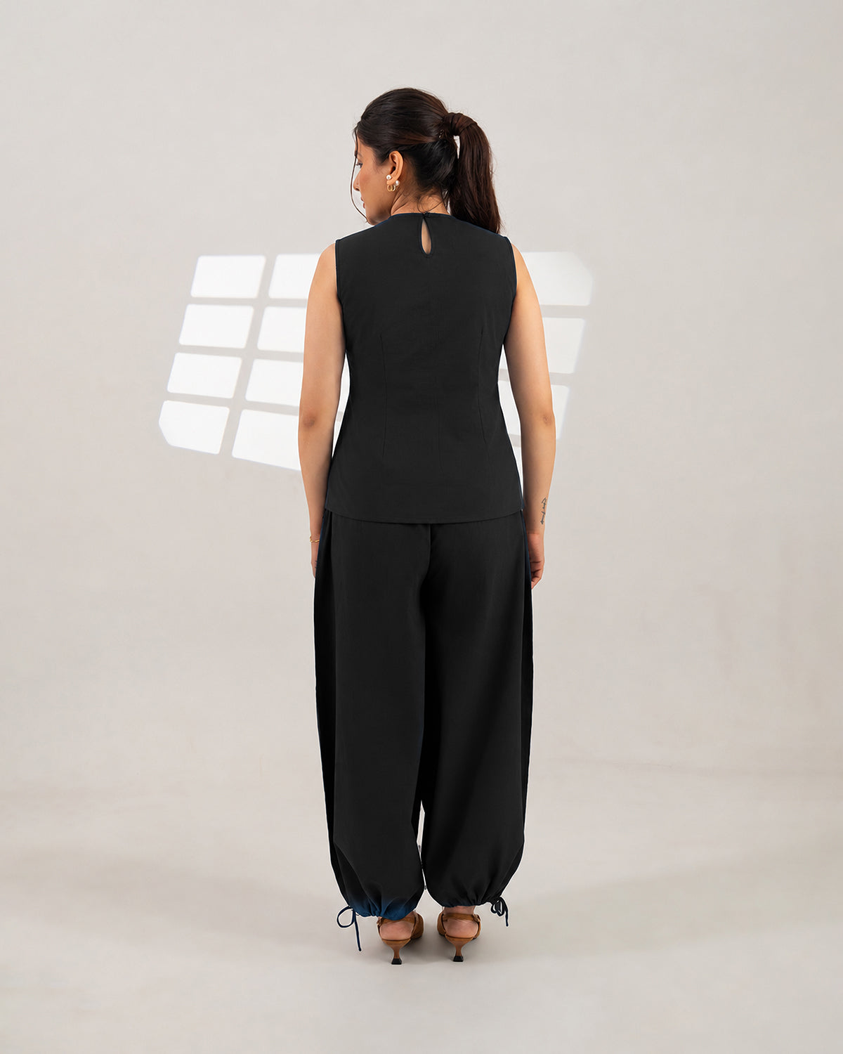 Black Meteor Drape Co-ord Set