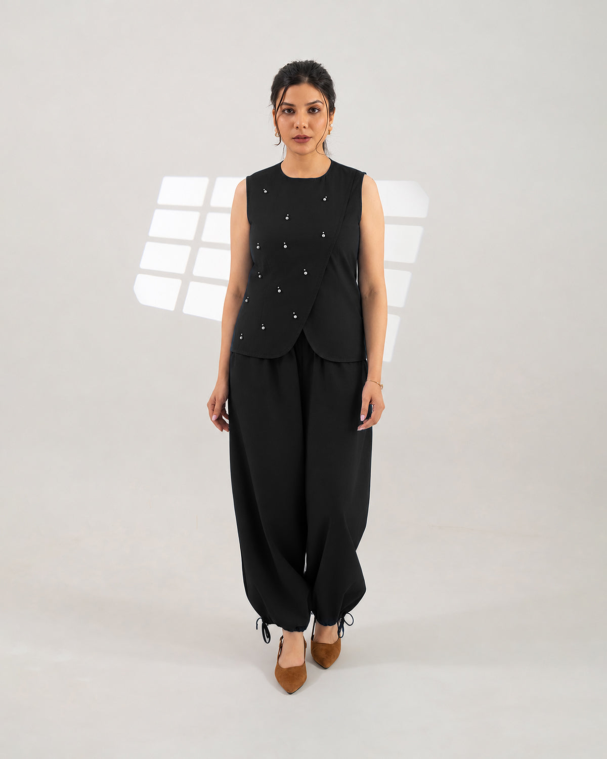 Black Meteor Drape Co-ord Set