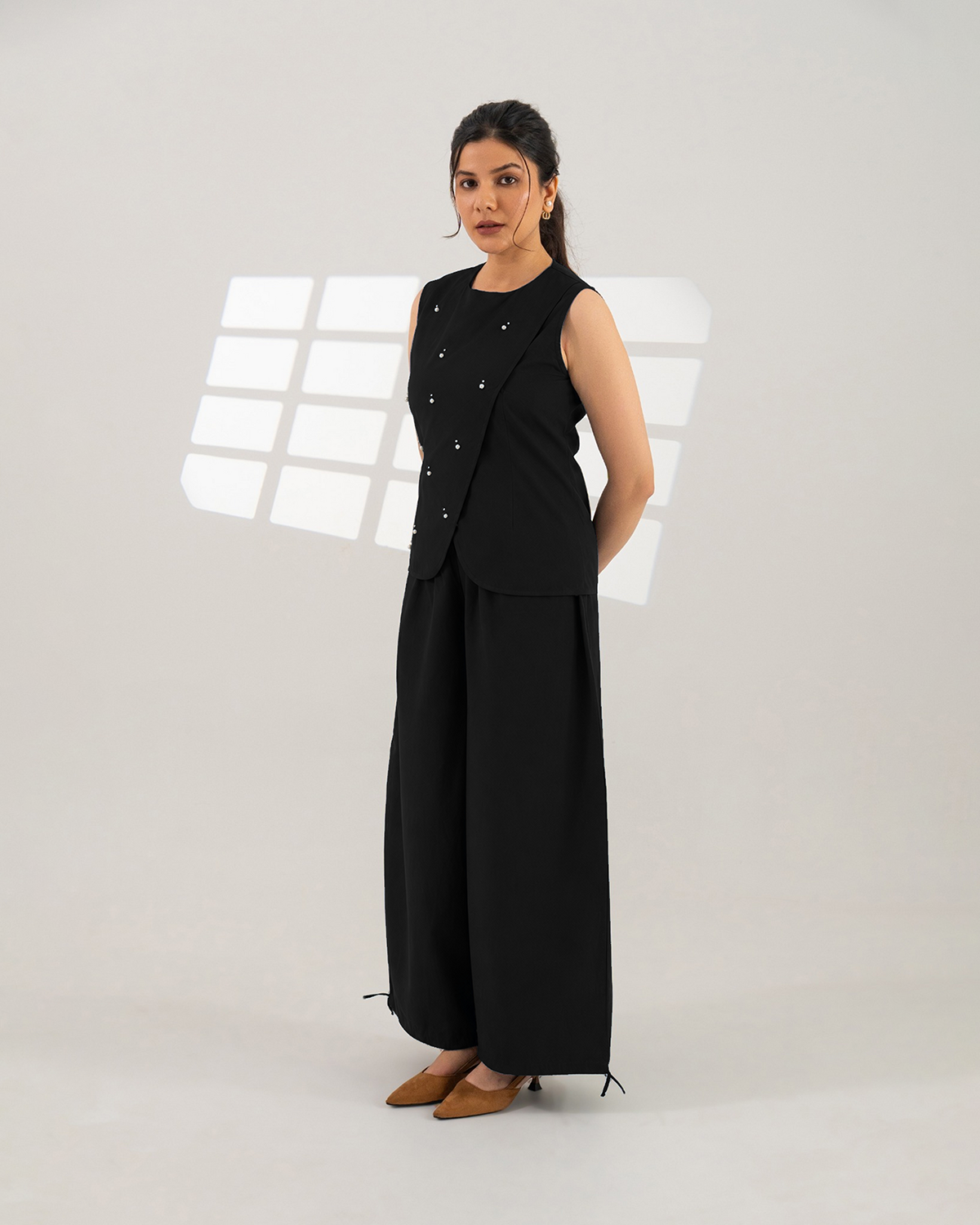 Black Meteor Drape Co-ord Set