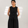 Black Meteor Drape Top